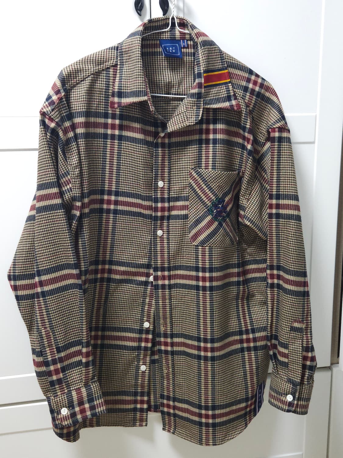 로맨틱크라운 브라운 체크 셔츠 S 남녀공용 상품이미지2