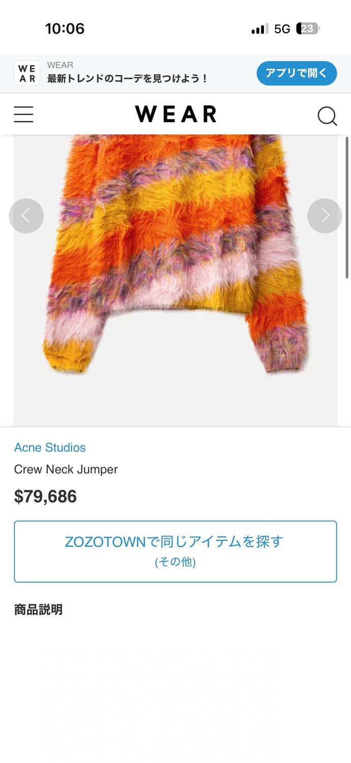 아크네 스튜디오 투어리스트 퍼 스웻 상품이미지2