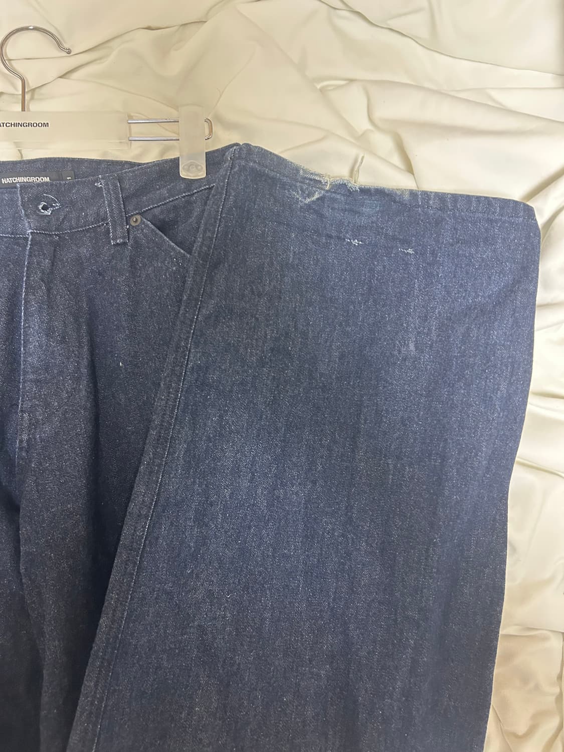 해칭룸 와이드 커브 진 1사이즈 워시드 인디고 상품이미지5