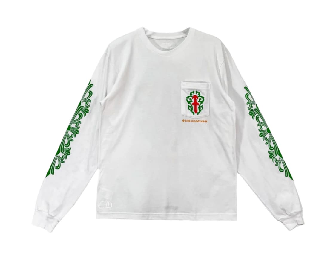 크롬하츠 대거 로고 롱슬리브 티셔츠 화이트 - 로스앤젤레스 한정 상품이미지1