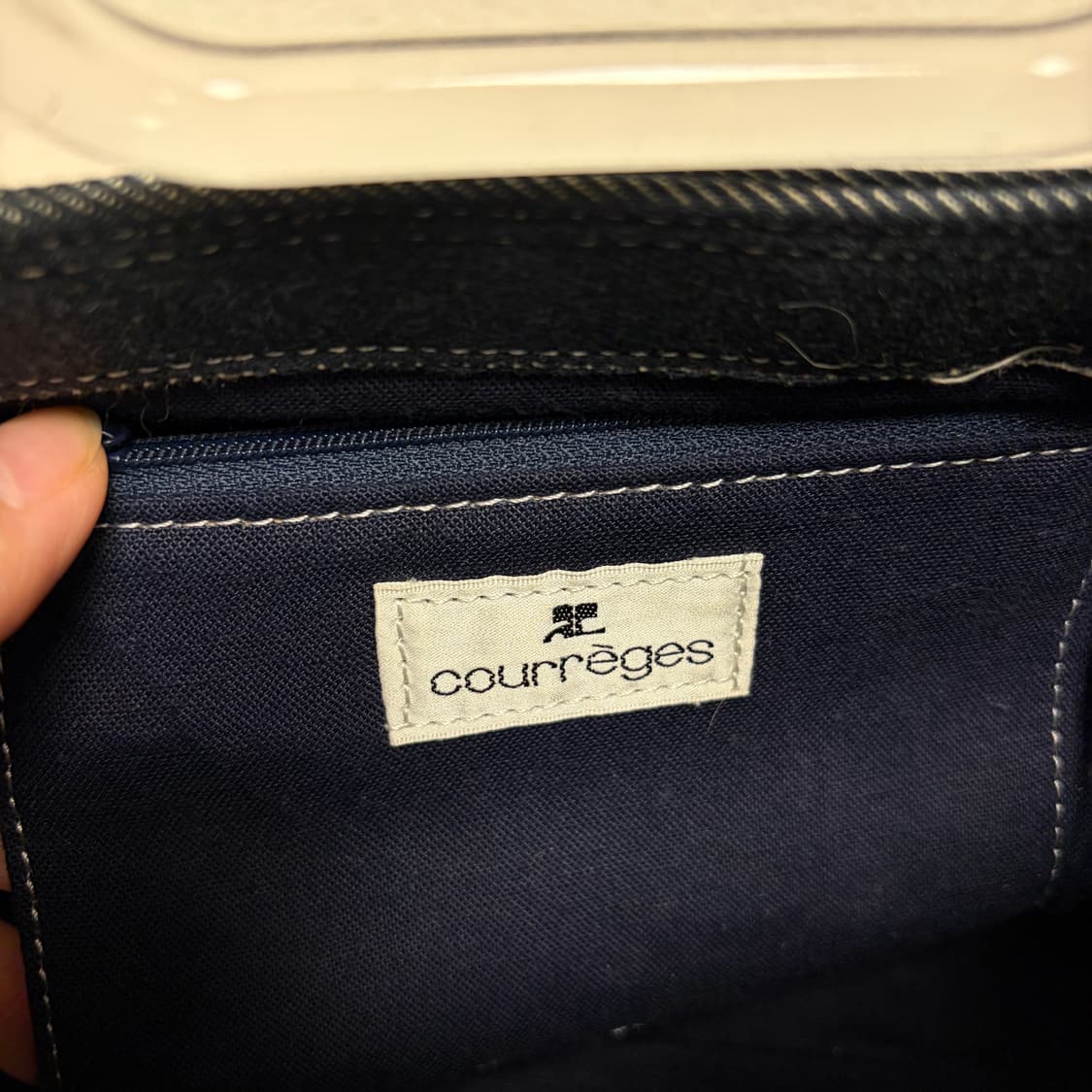 꾸레쥬 미니 아크릴 핸들 토트백-데님 상품이미지8