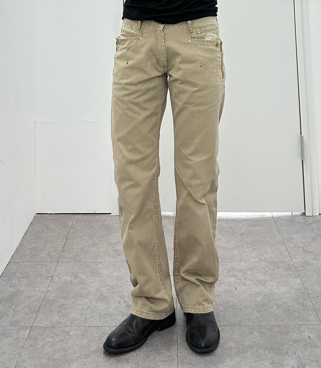 Lost punk lettering zipper detail pants  상품이미지5