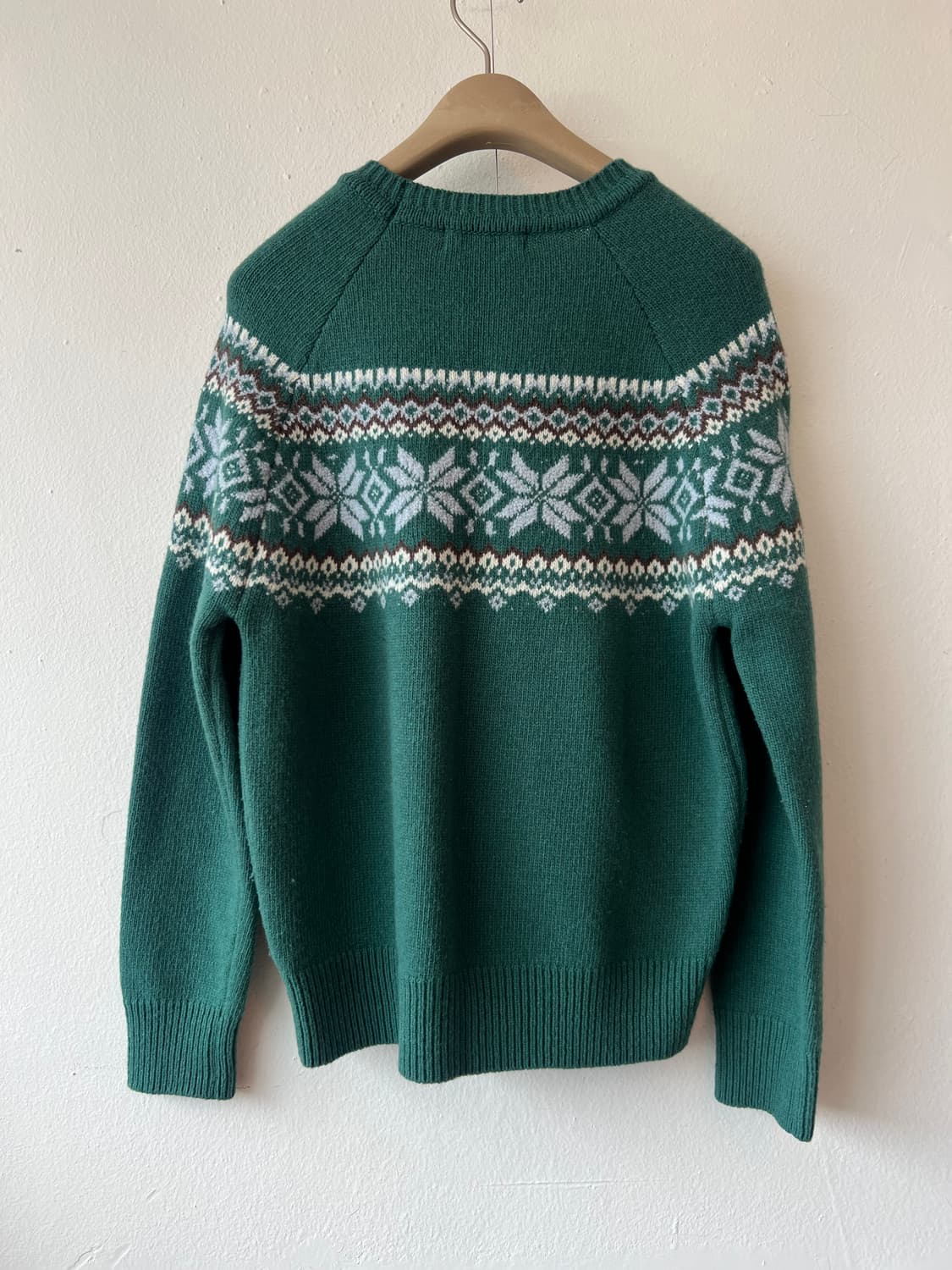 빈폴 여성 그린 노르딕패턴 라운드울니트  상품이미지3