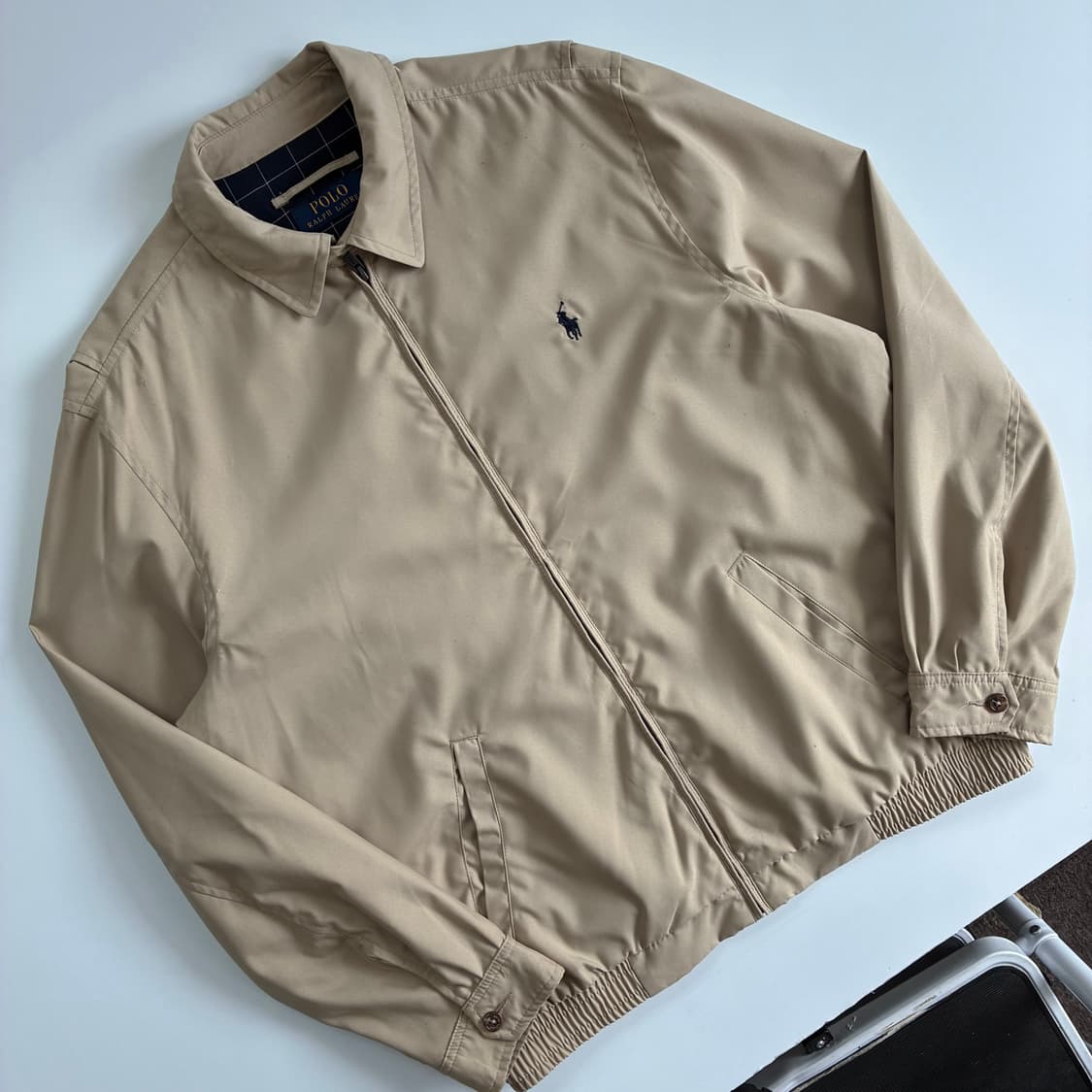 Polo 폴로 릴프로렌 베이지 안감 체크 폴리쉘 자켓 상품이미지2
