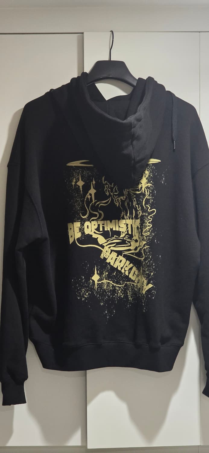 블랙골드 프린팅 오버핏 후드티 상품이미지3