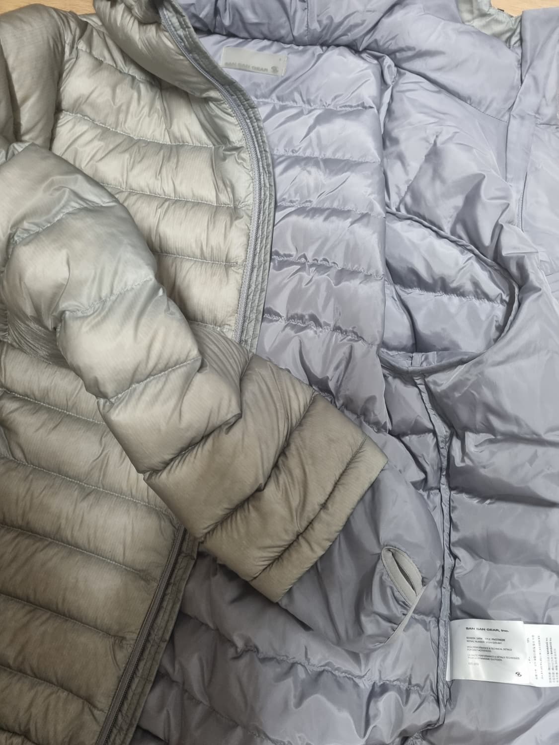 산산기어 24f/w 서픽스푸퍼 자켓 그레이 3사이즈 상품이미지5