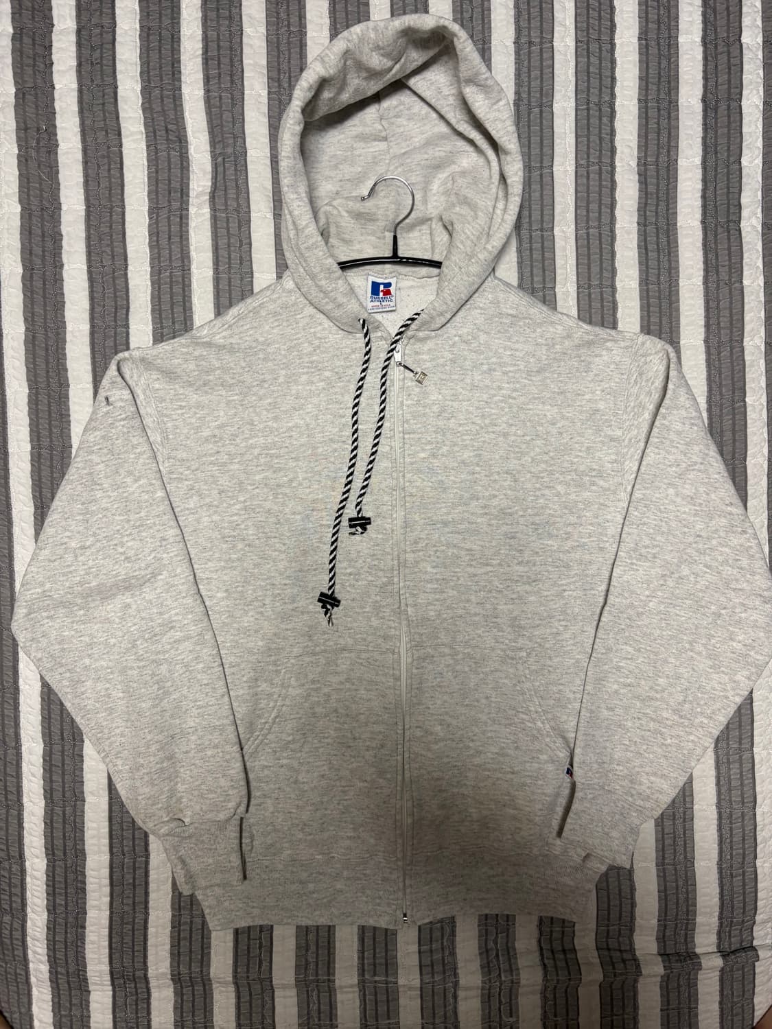 70s 빈티지 러셀 후드 집업 멜란지그레이 L 박스핏 상품이미지1