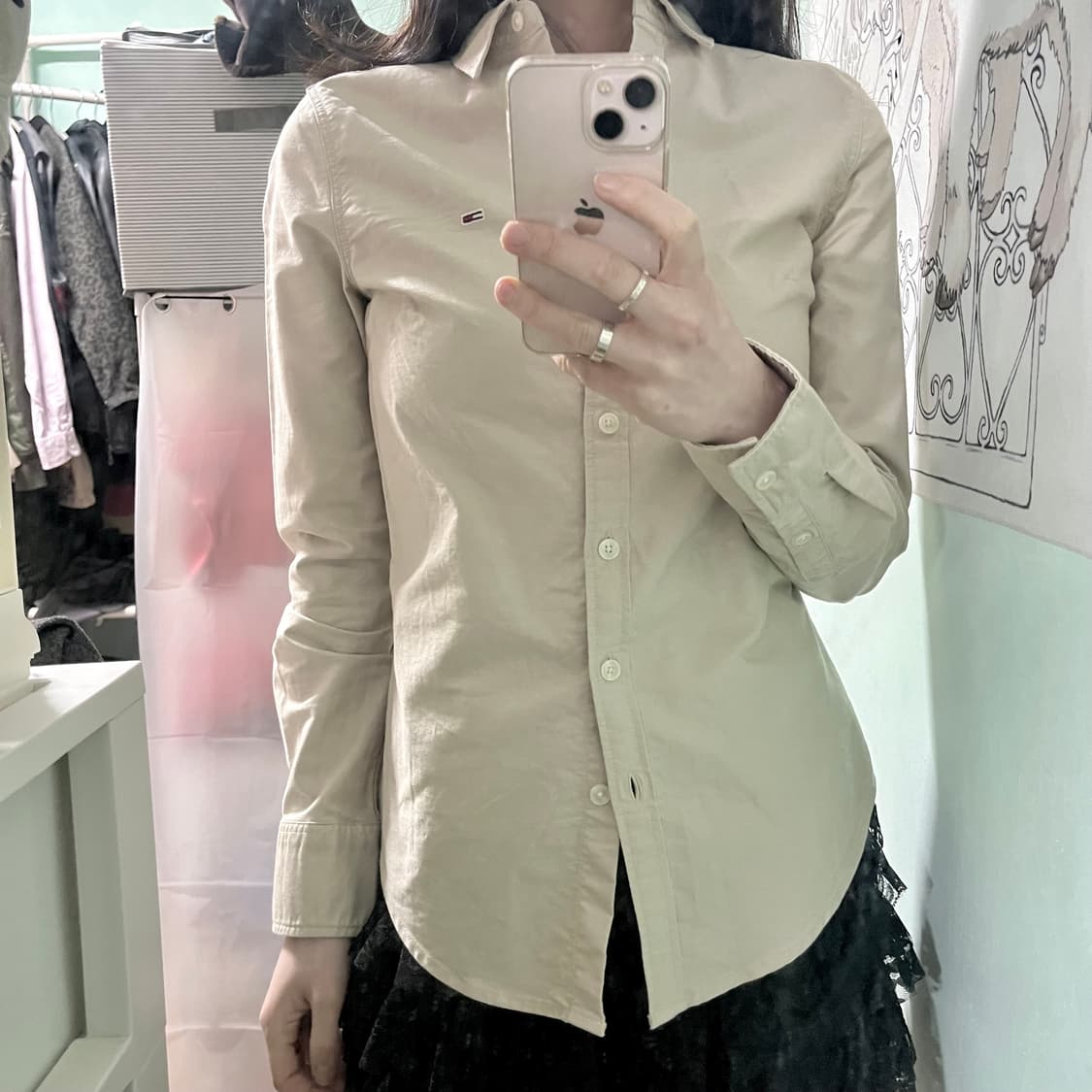 타미힐피거 라이트베이지 코튼 셔츠 상품이미지4