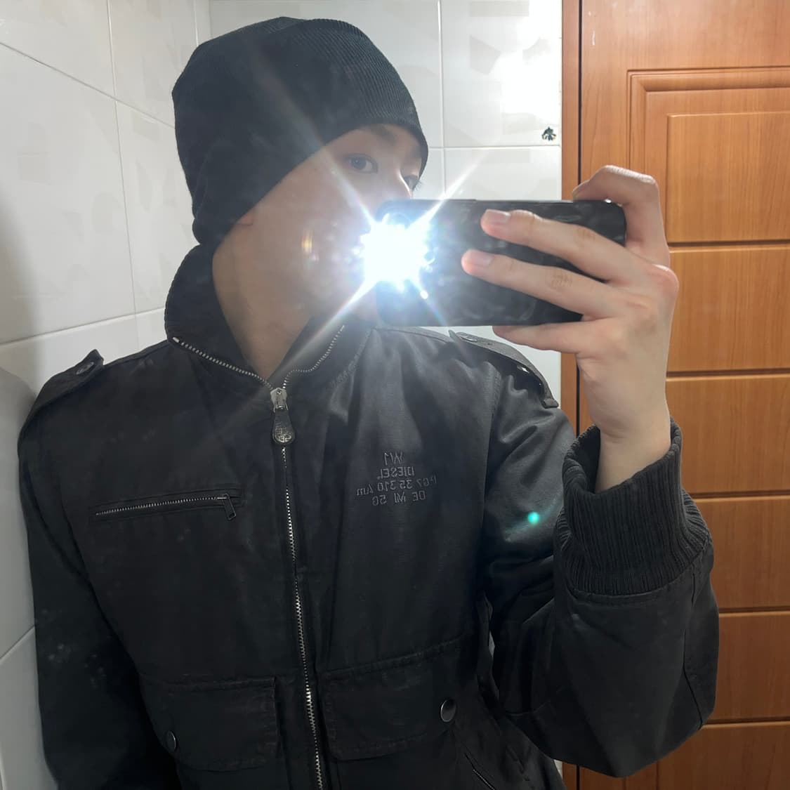 디젤 빈티지 왁스 코팅 하이넥 자켓 상품이미지1