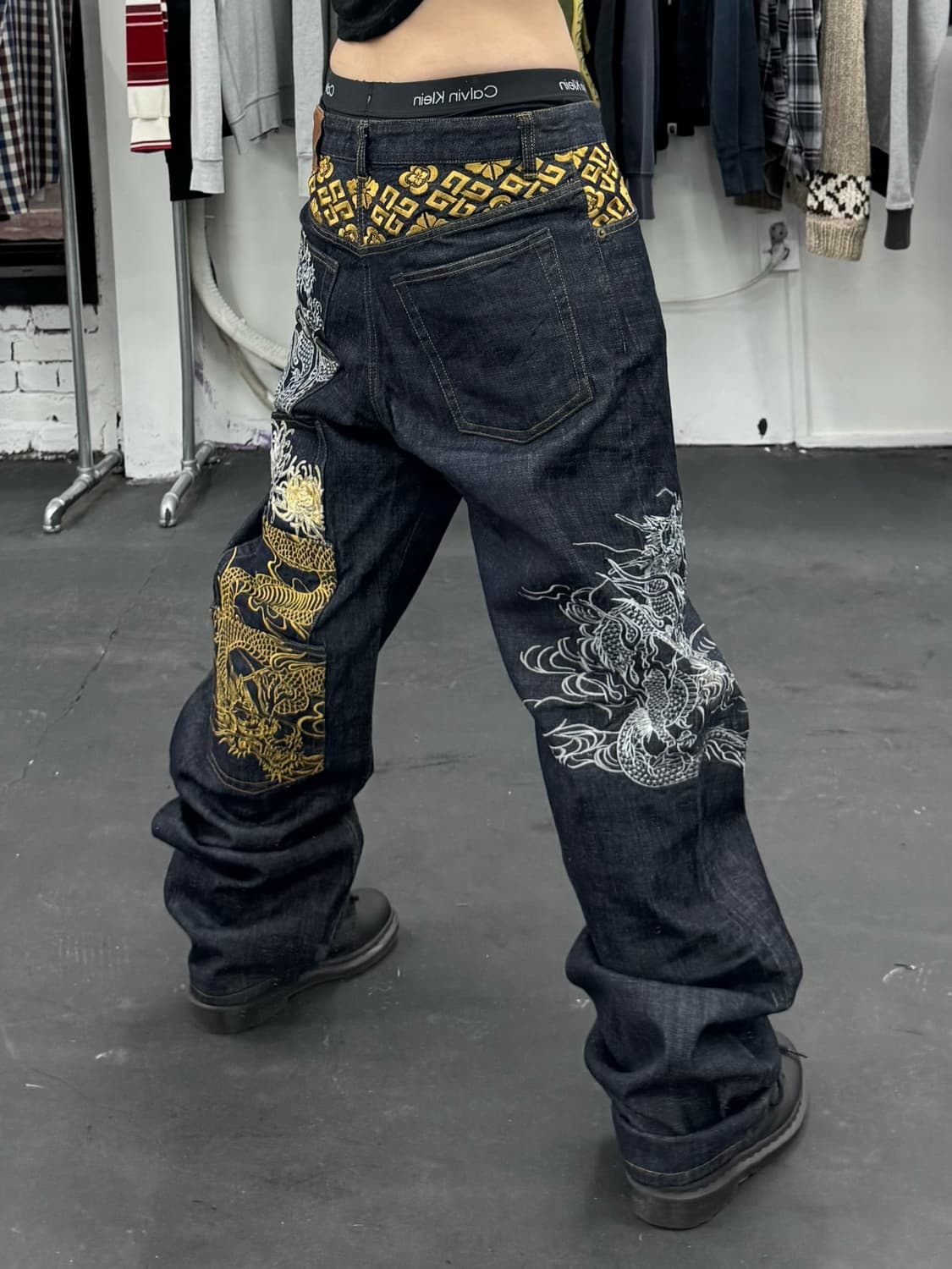 카라쿠리 타마시 오리엔탈 생지 데님팬츠 상품이미지2