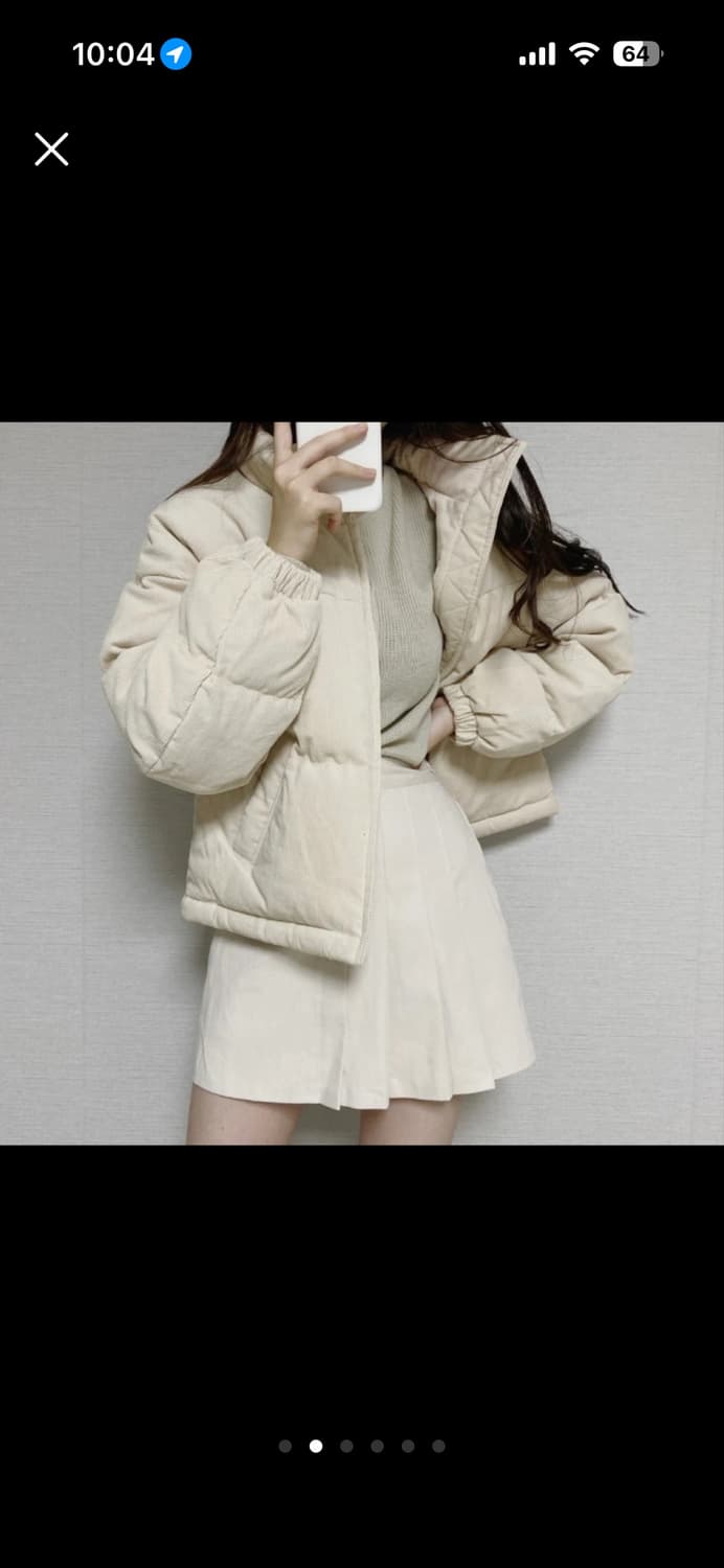 후아유 유니 코듀로이 숏푸퍼 크림 S 상품이미지2