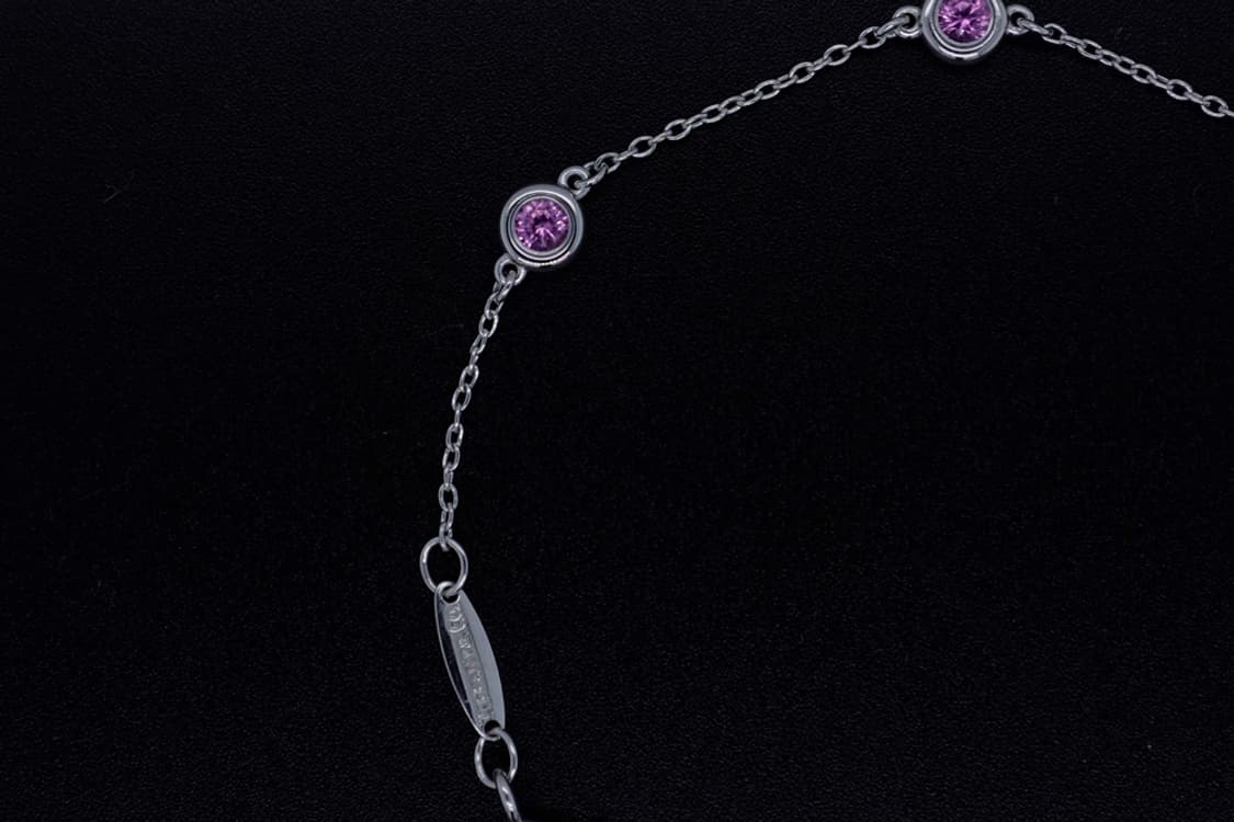 티파니앤코 팔찌 바이더야드 5포인트 핑크 사파이어 실버 팔찌 1.7g 상품이미지3