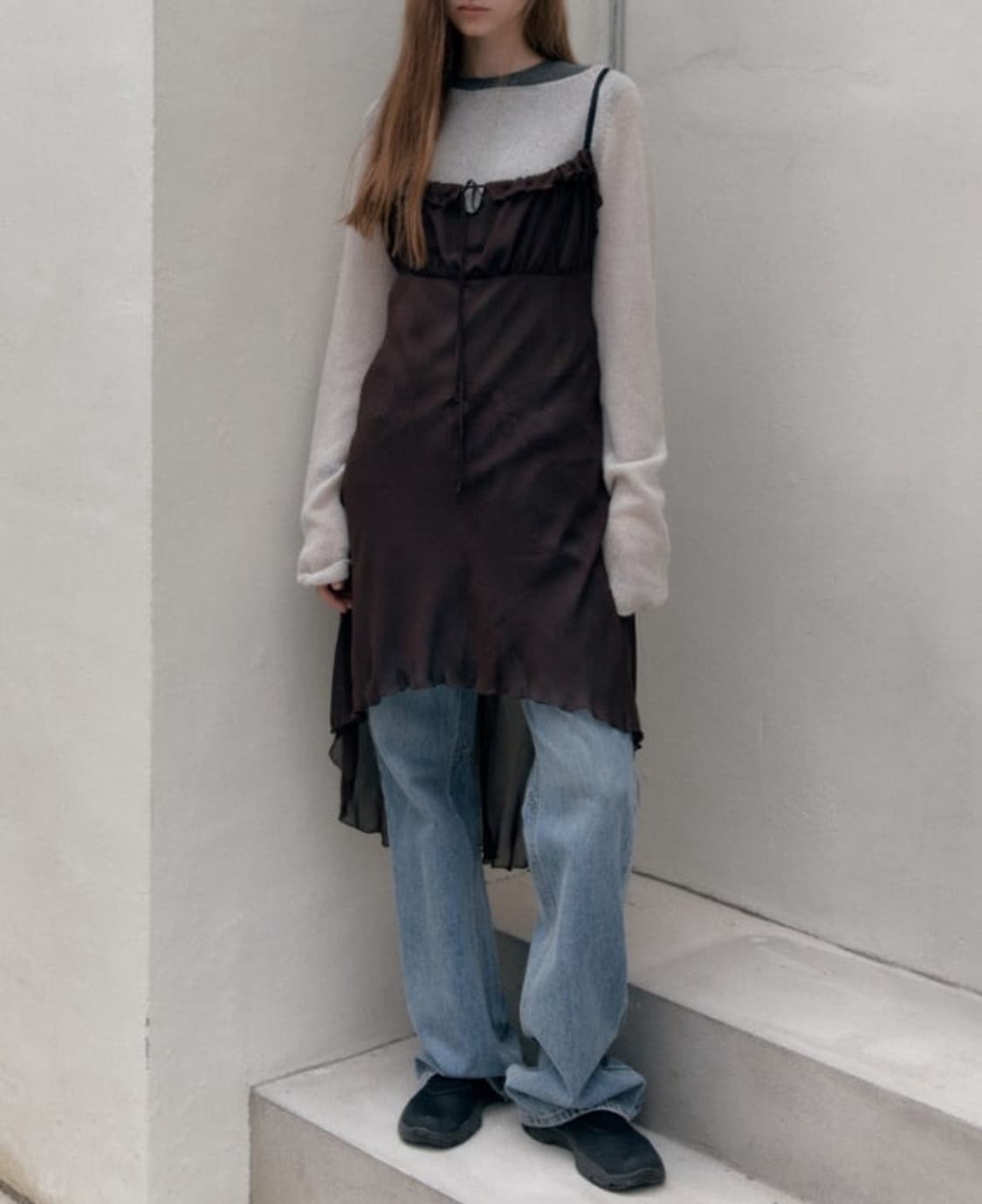 로우클래식 lc 레이어드 드레스 브라운 m 상품이미지1