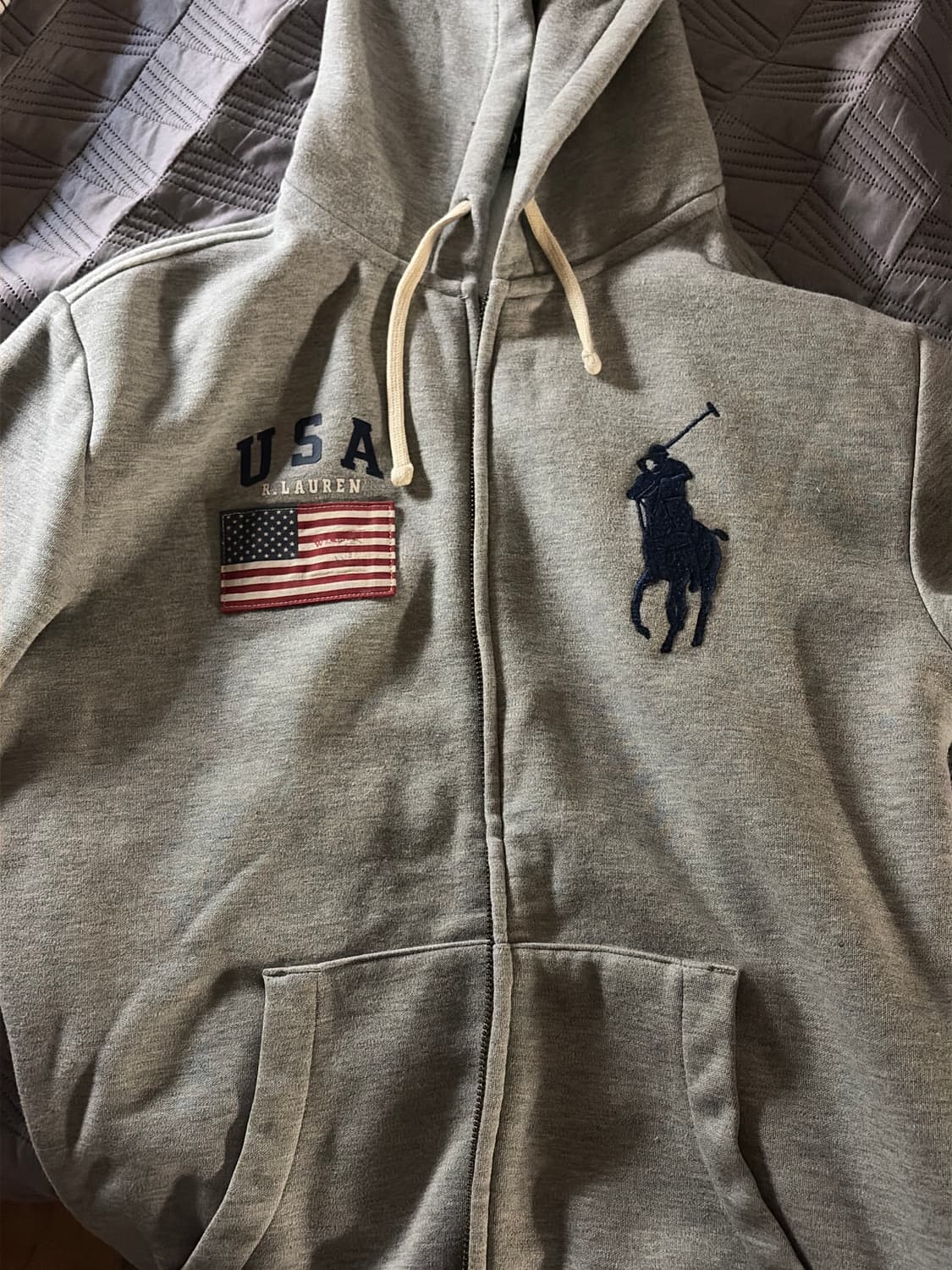 (급처) 폴로 랄프로렌 빅포니 성조 그레이 후드집업 상품이미지1
