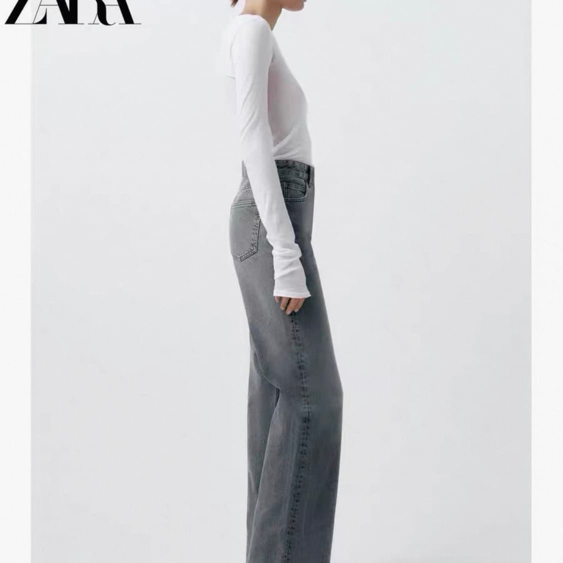 택O,28사이즈) 자라 와이드레그 하이웨이스트 진  스트레이트핏청바지 상품이미지2