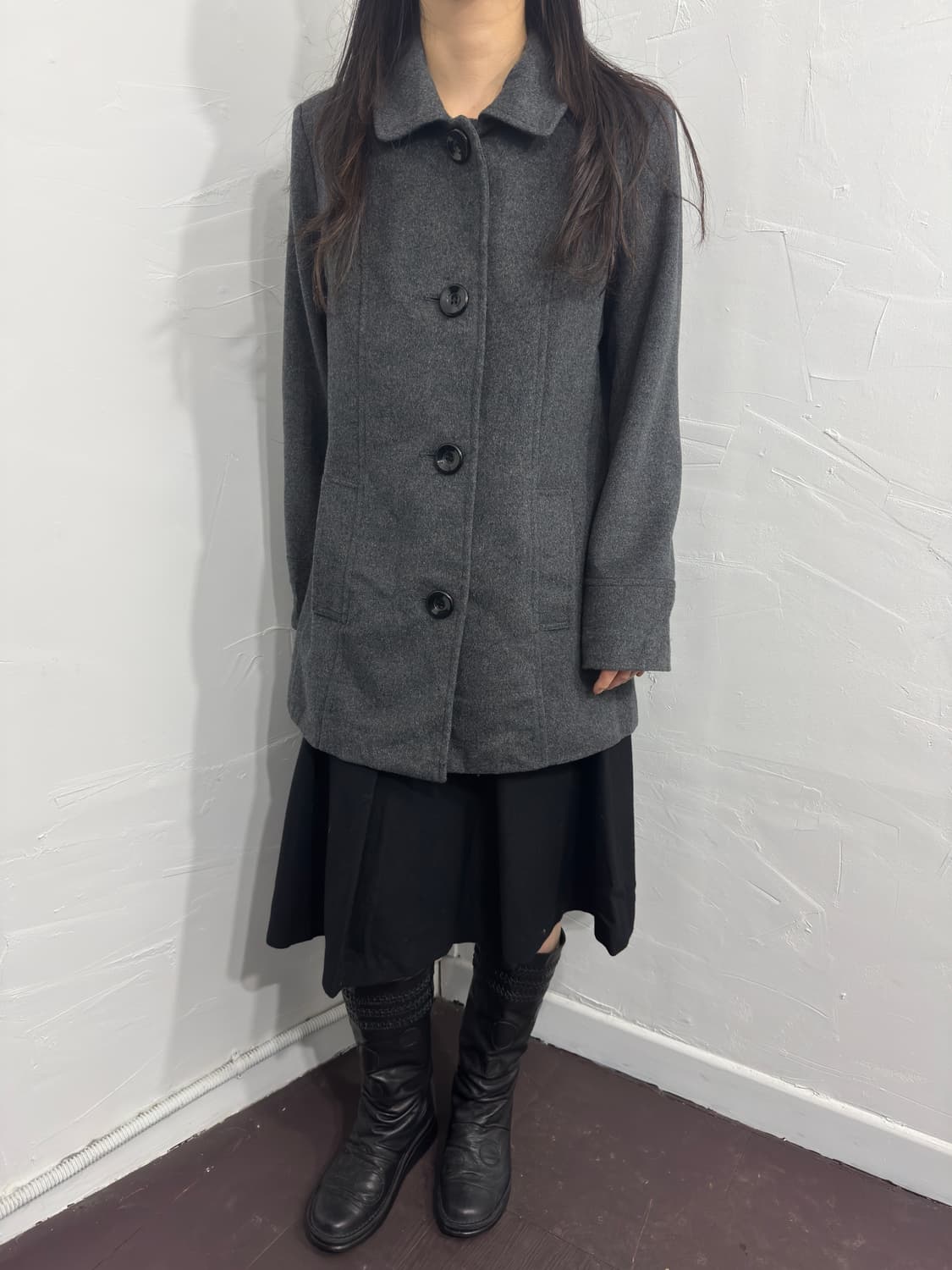 rustenburg gray button coat 상품이미지3