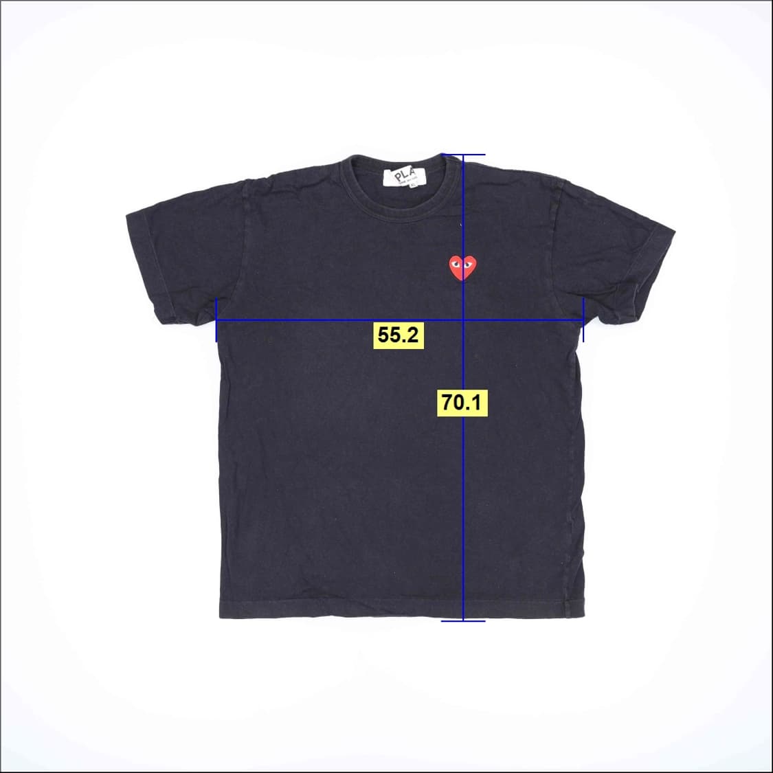 XL 꼼데가르송 하트패치 반팔티 0325H1 상품이미지6