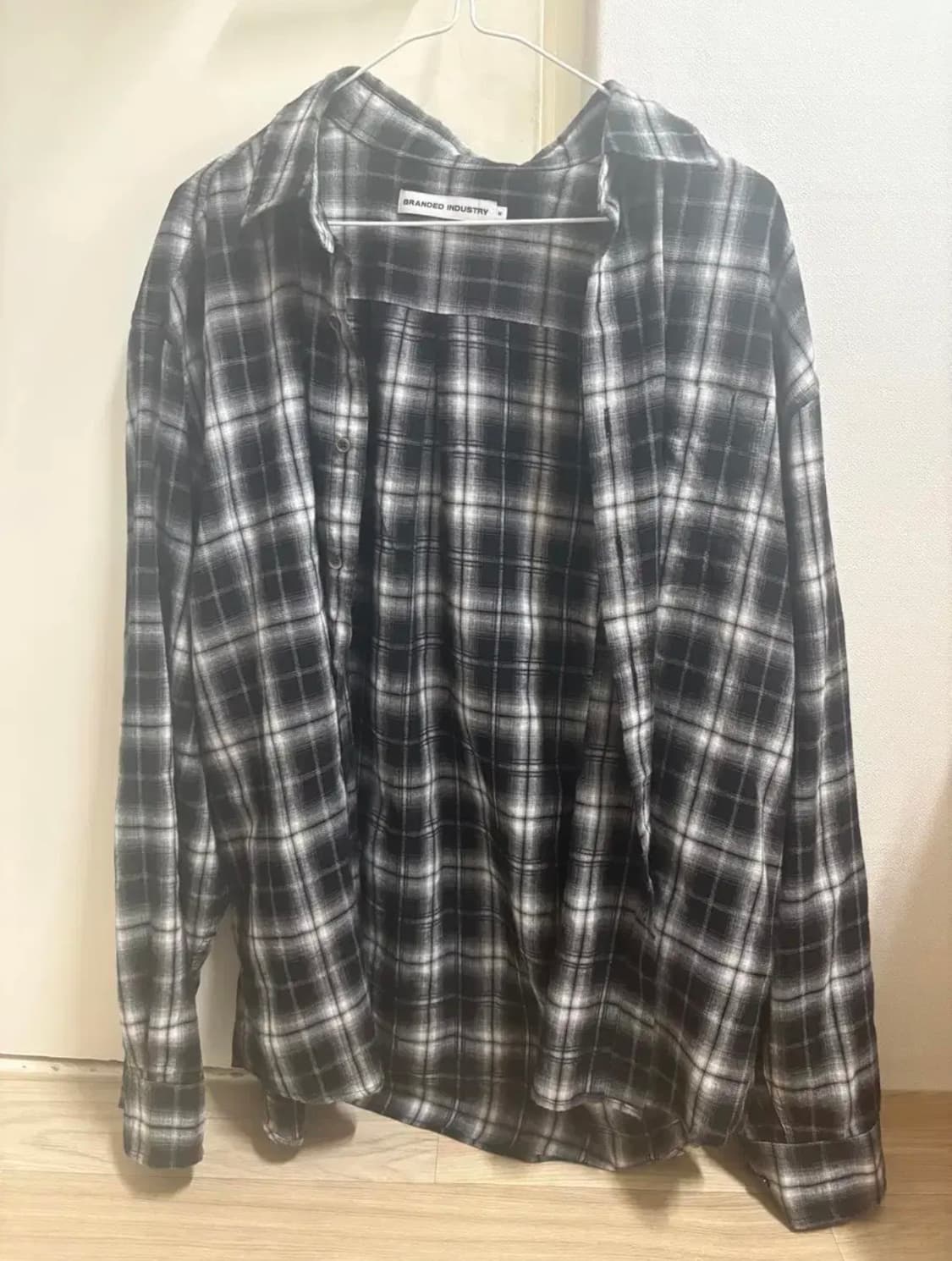 ALL DAY CHECK SHIRTS 옴브레 블랙 체크 셔츠 상품이미지2