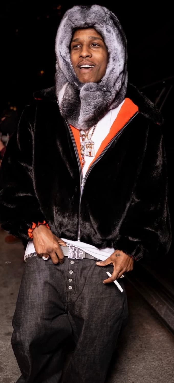 (A$AP Rocky 착용) 루즈핏 버튼 플라이 데님 블랙 (L) 상품이미지2