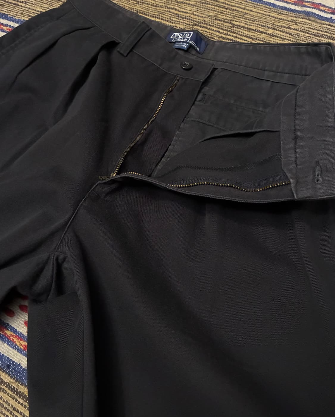 (31)00s 폴로랄프로렌 투턱 빈티지 앤드류 치노팬츠 블랙 상품이미지3