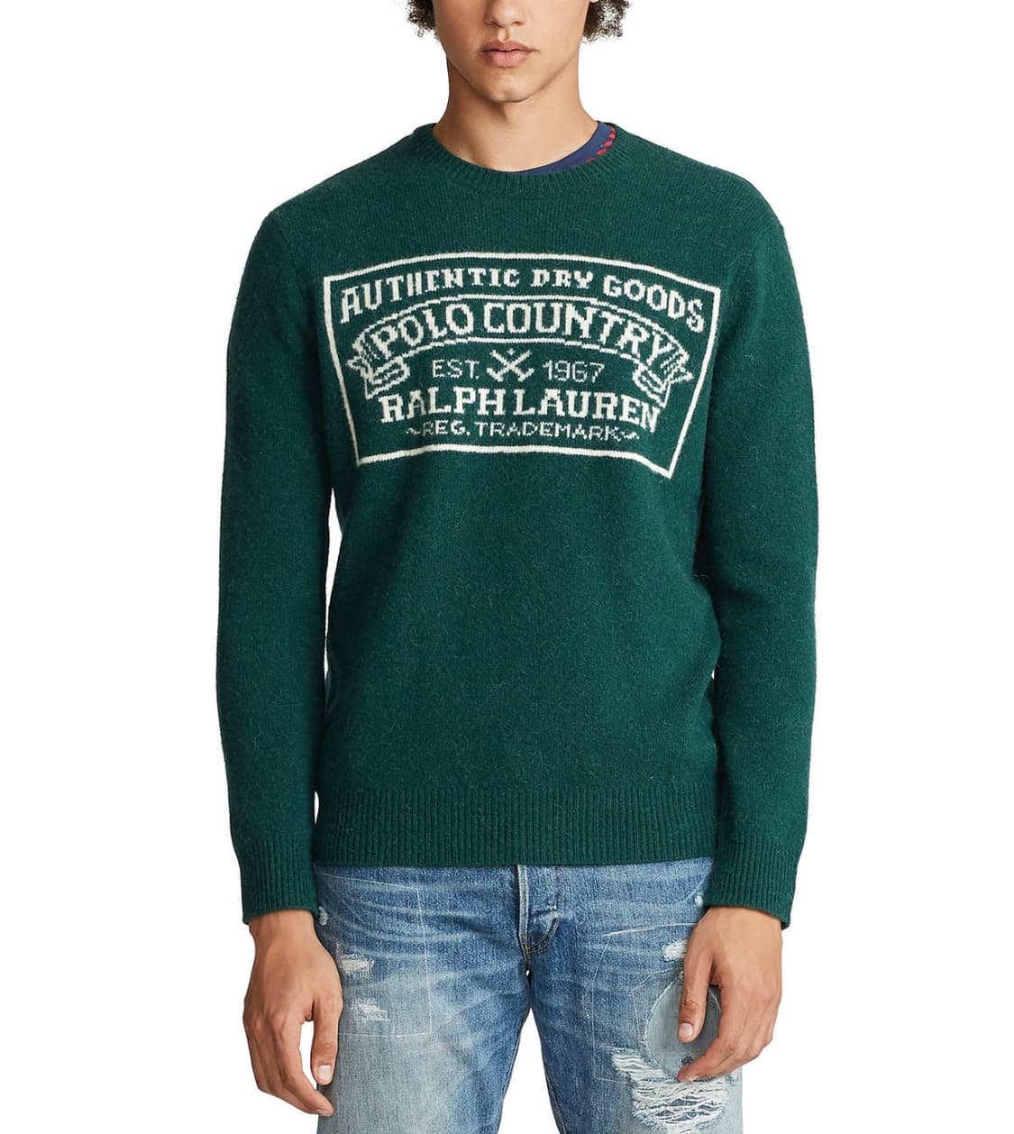 폴로 랄프로렌 컨트리 박스로고 울 니트 그린 M 상품이미지2