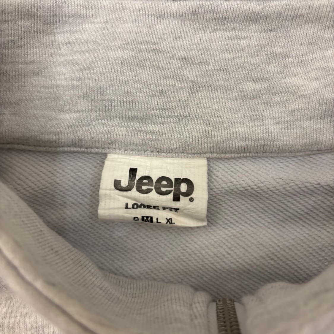 지프 빅로고 멜란지 그레이 반집업 맨투맨 상품이미지4