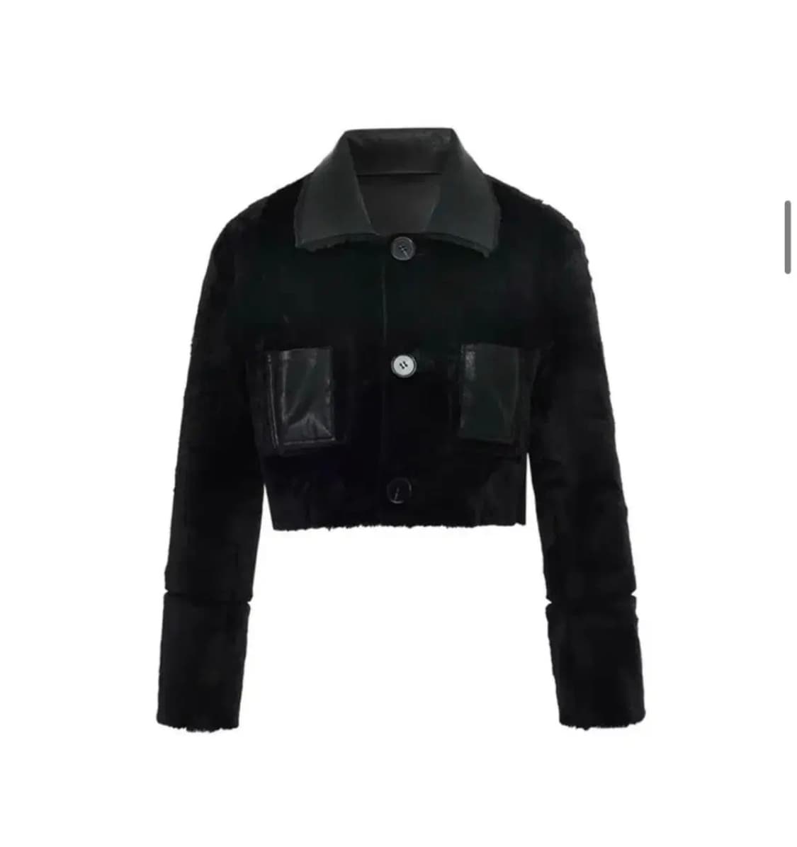 (새상품)낫유어로즈 리버시블 무스탕 블랙 S  상품이미지3