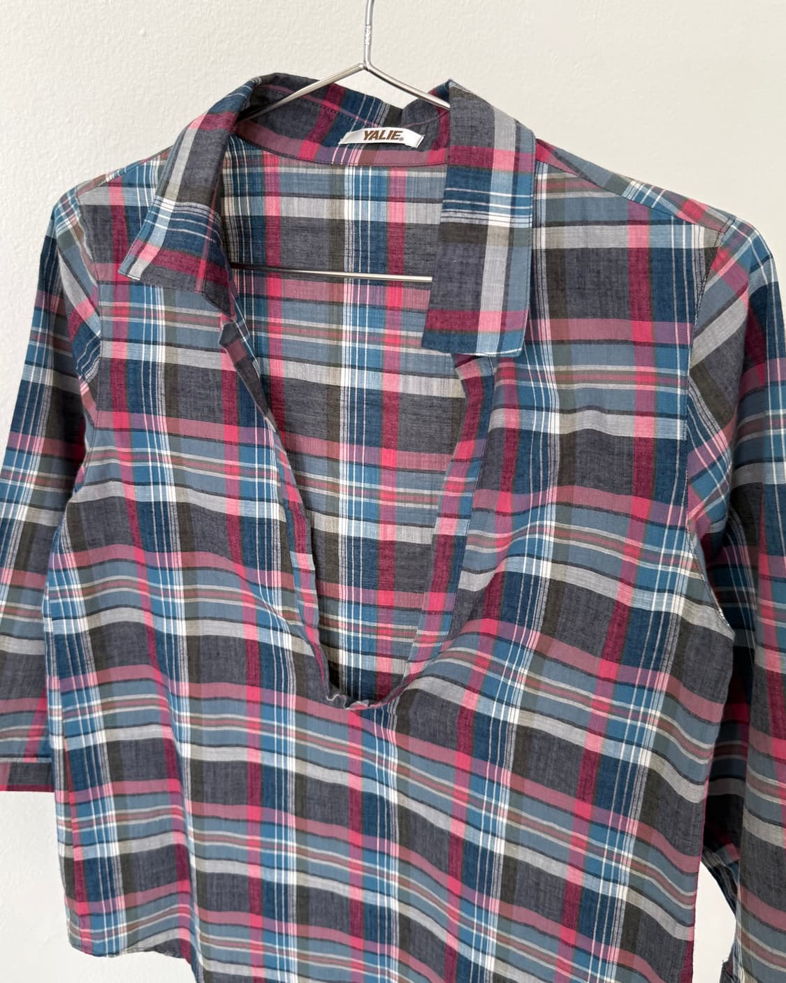 빈티지 체크 블라우스 상품이미지4