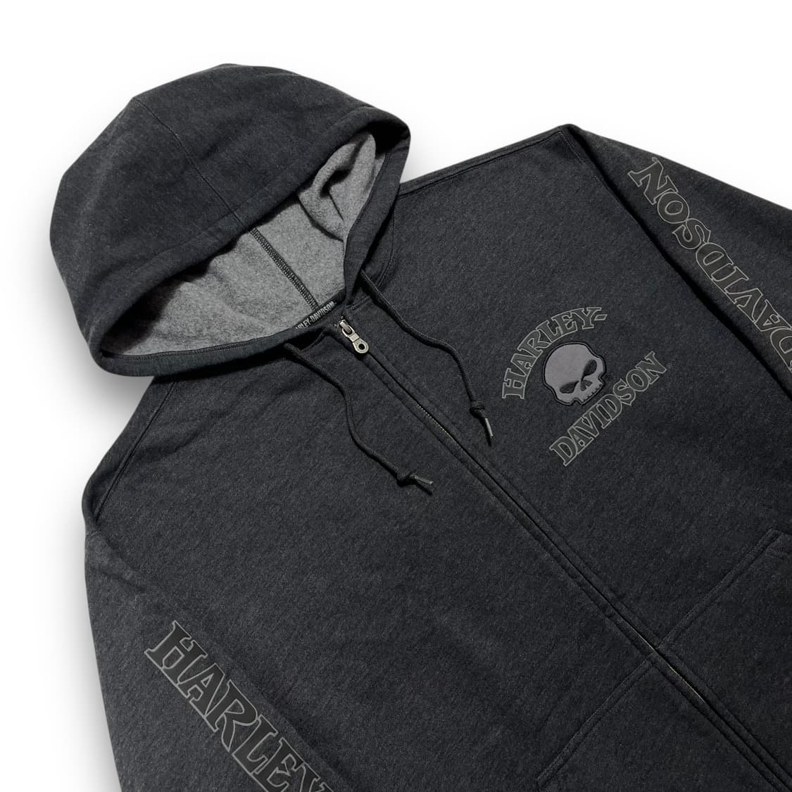 할리데이비슨 스컬 빅로고 포인트 후디 집업 상품이미지2
