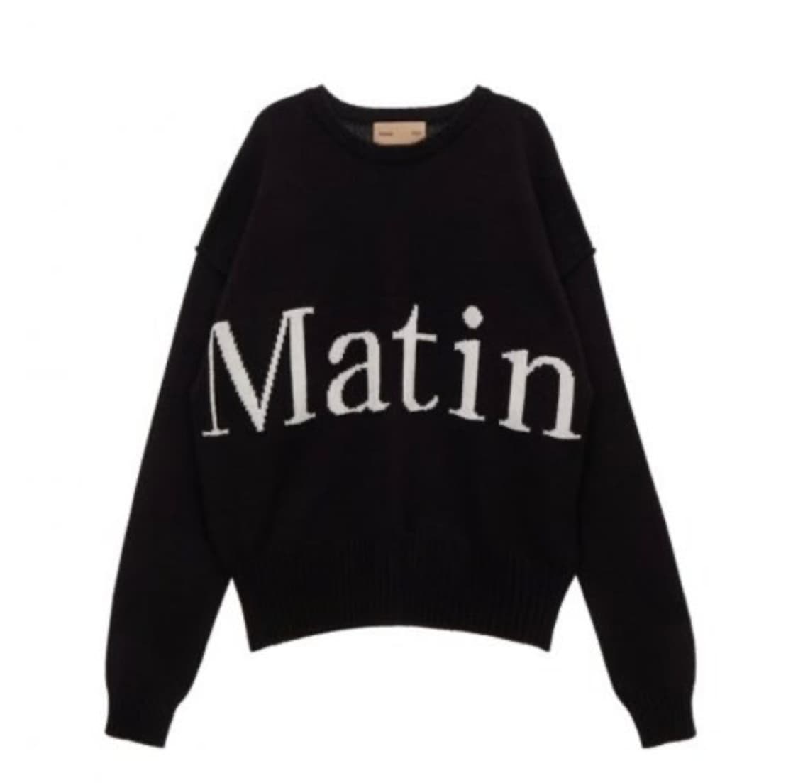 마뗑킴 빅로고 니트 풀오버 인 블랙 상품이미지1