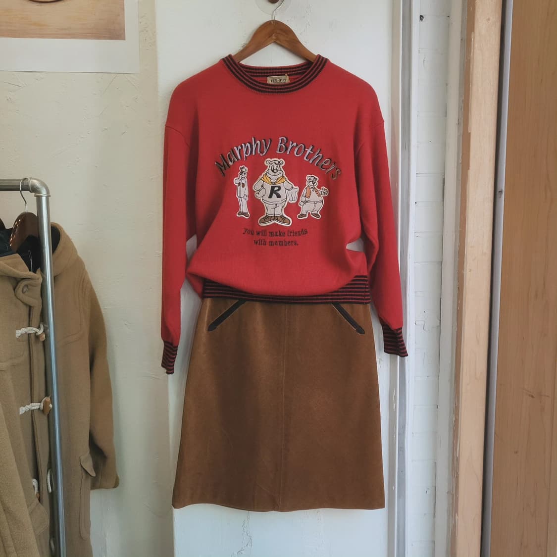 Marphy Brothers 딥레드 울100 여성 니트 상품이미지2