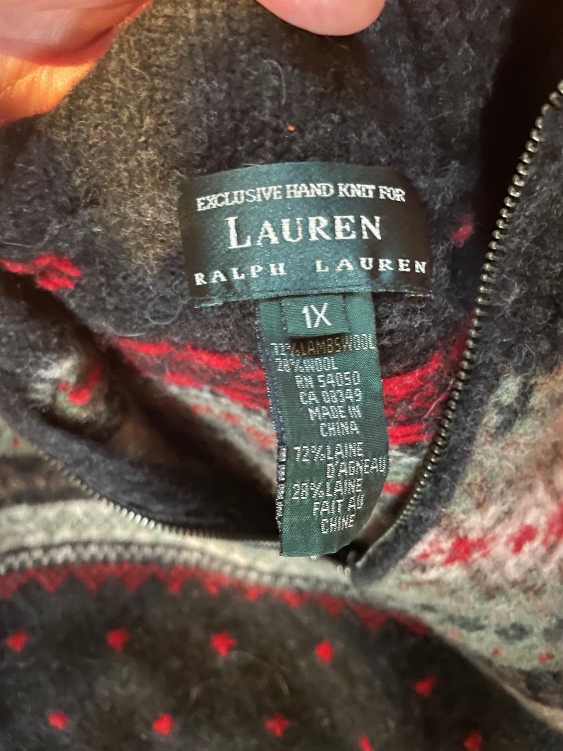Lauren Ralph Lauren 여성용 램스울 하프집업 니트 1X 상품이미지2