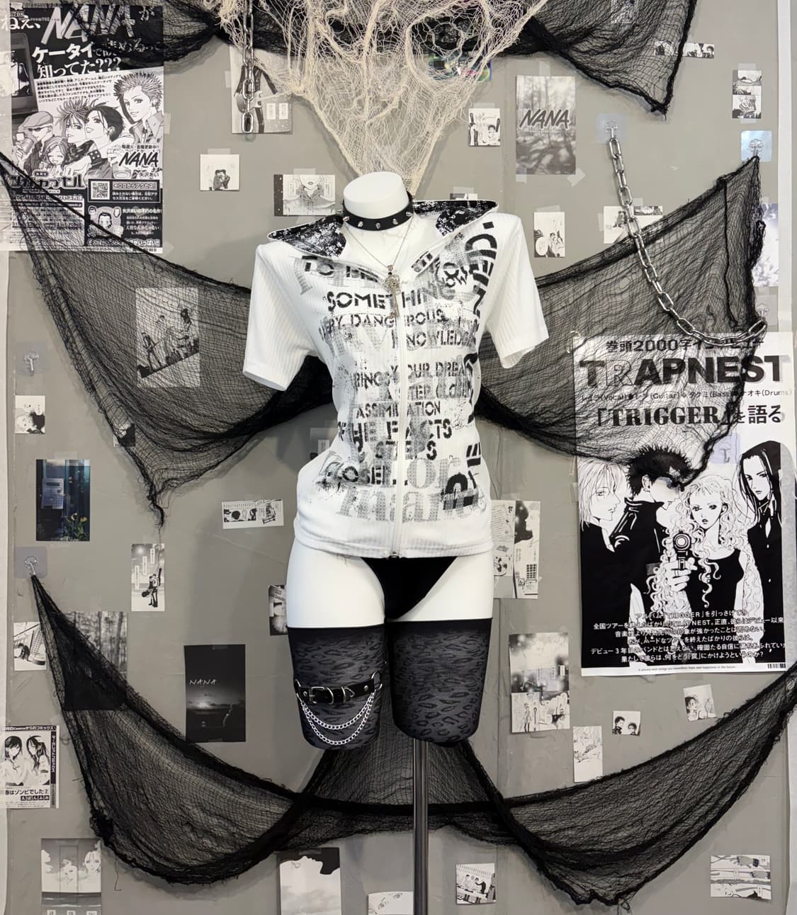 PUNK lettering halfsleeve hood zip up 상품이미지1