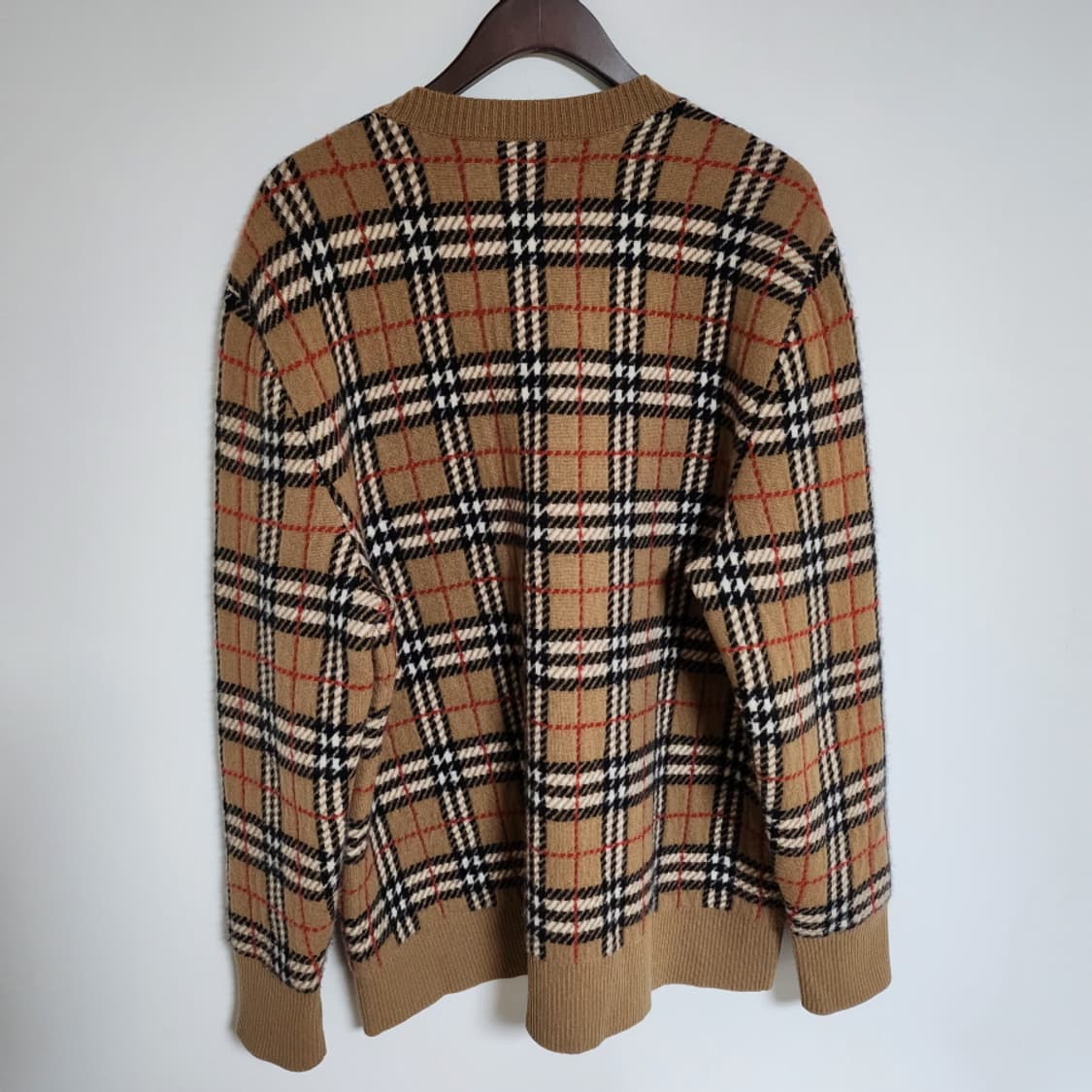 [XL] 버버리 체크 캐시미어 남성 니트 8005117 상품이미지5
