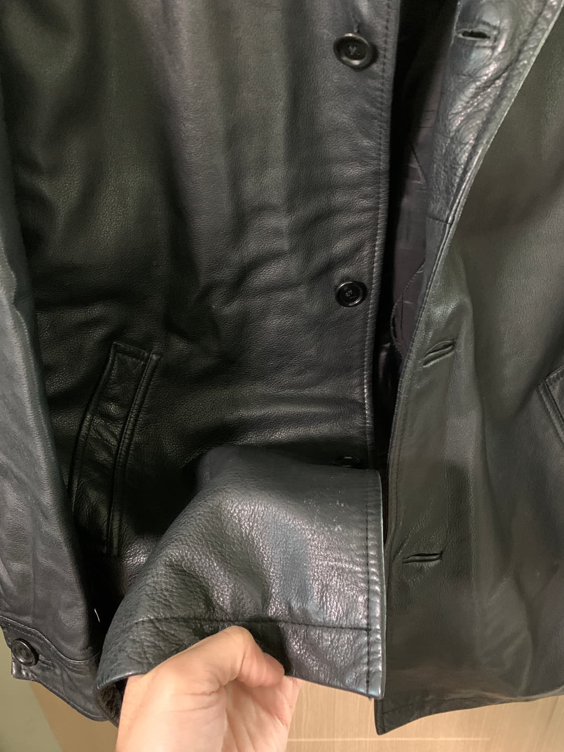 올드 갭 레더 가죽 카 코트 M 상품이미지5