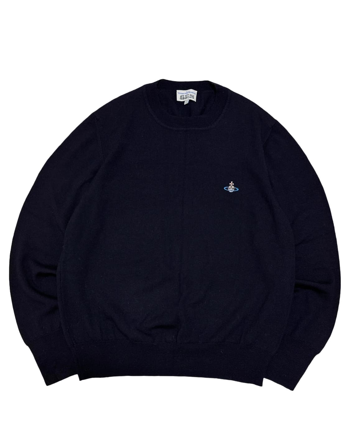 비비안웨스트우드 로고 네이비 니트 상품이미지1