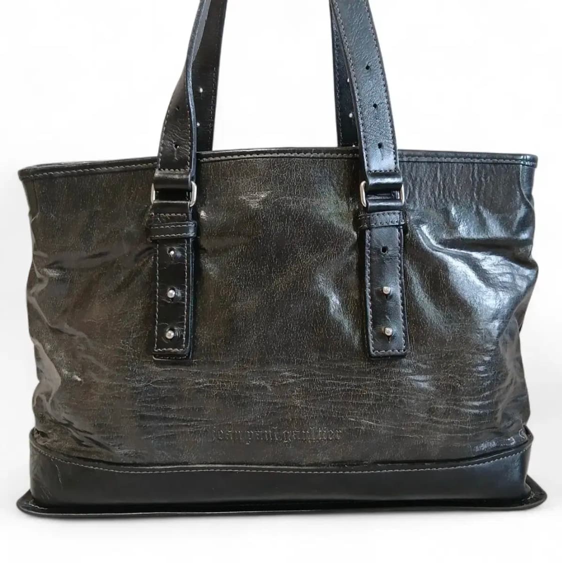 장폴고티에 버클 빈티지가공 레더 토트백y2k 상품이미지2