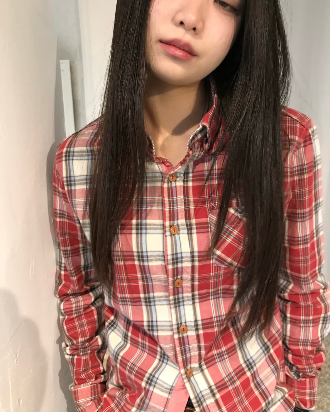 핑크레드 체크 셔츠  상품이미지4