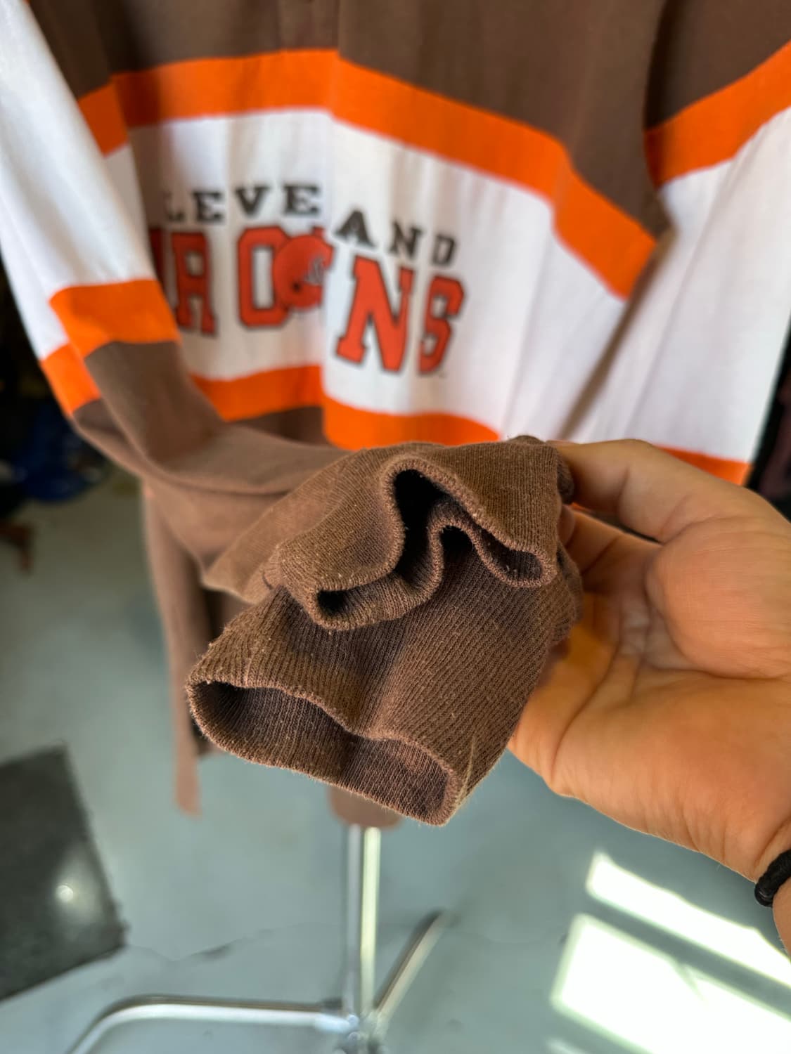 90s NFL 클리블랜드 브라운스 럭비 셔츠 made in usa 상품이미지7