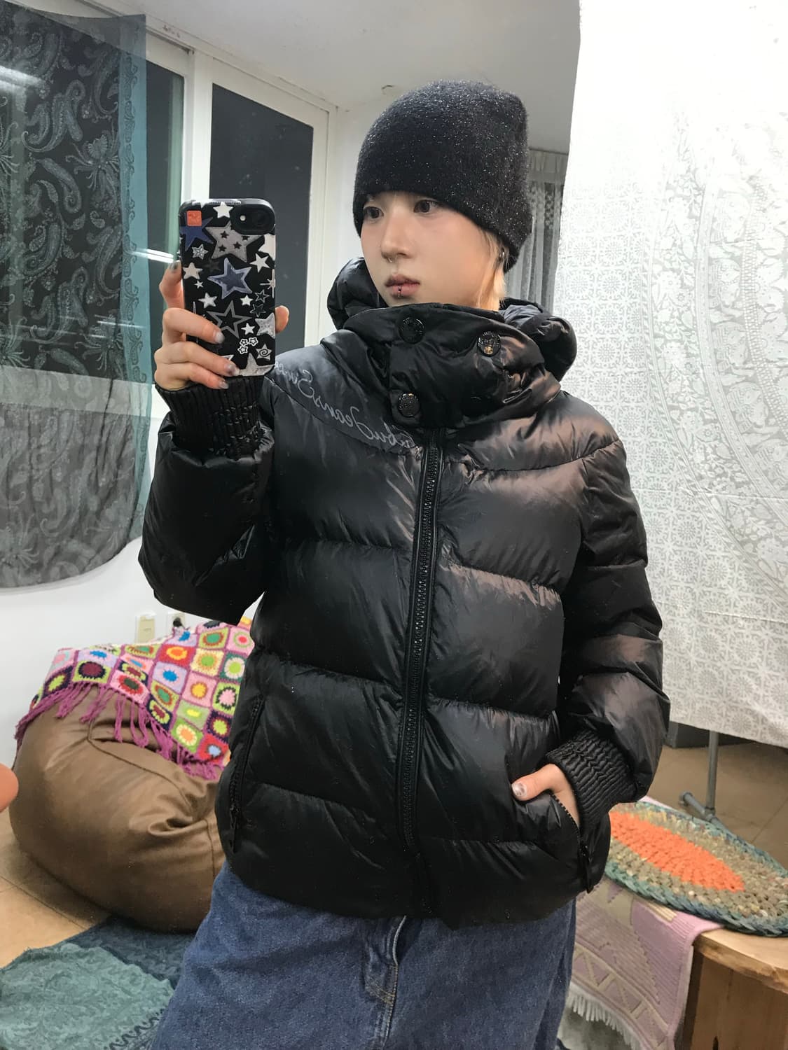 푸부 후부 거위털 더블버튼 패딩  상품이미지1