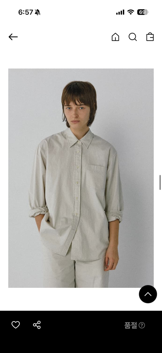 토마스모어 페이디드 셔츠 다크스노우 L(100) 상품이미지6