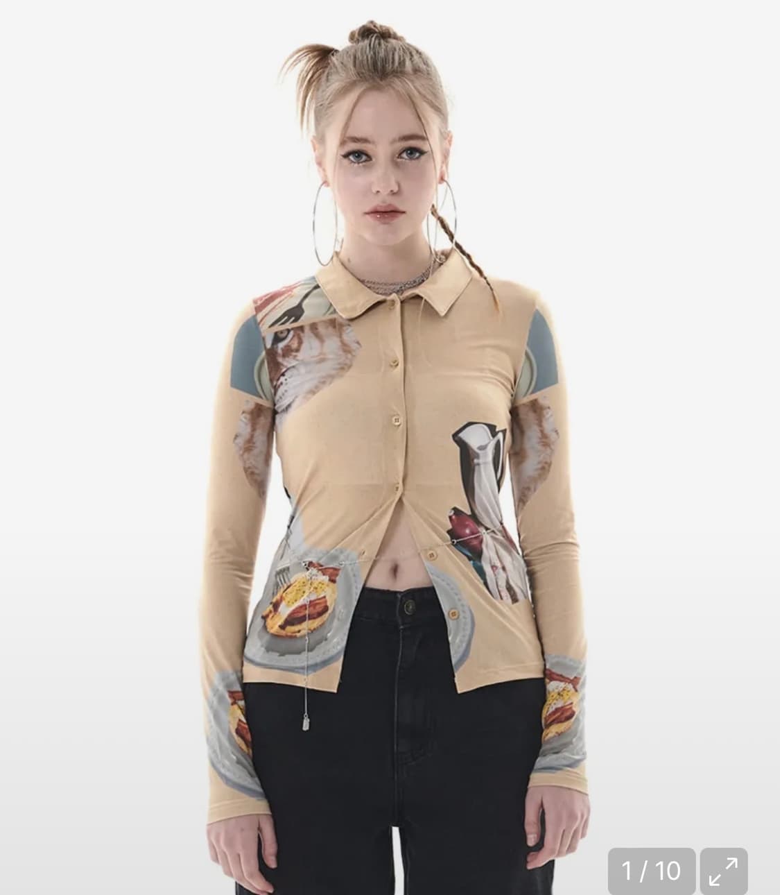 게이트리스 오브제 카라 티셔츠 상품이미지1