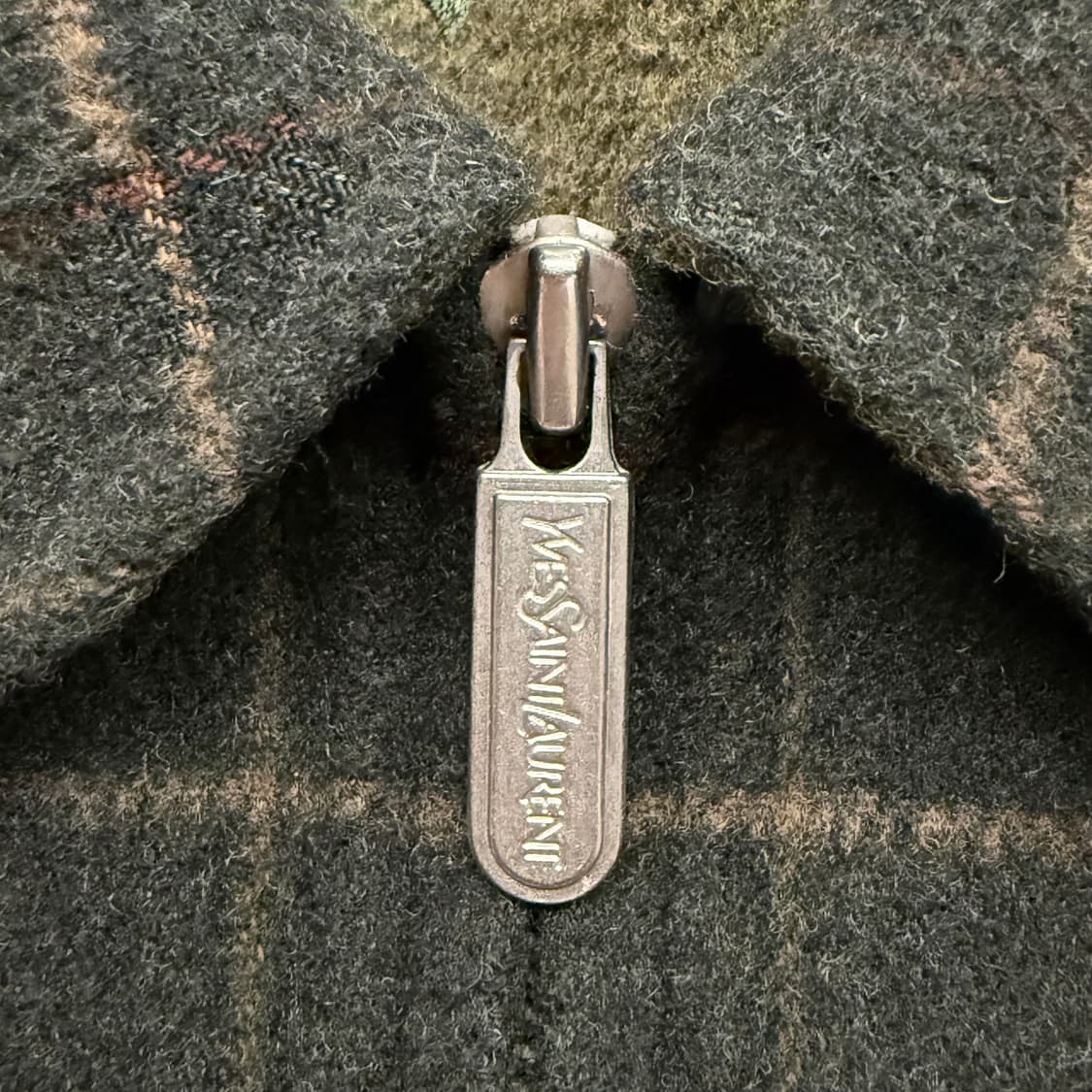 [정품/100] 입생로랑 체크 울 자켓 브라운 그린 c1 상품이미지6