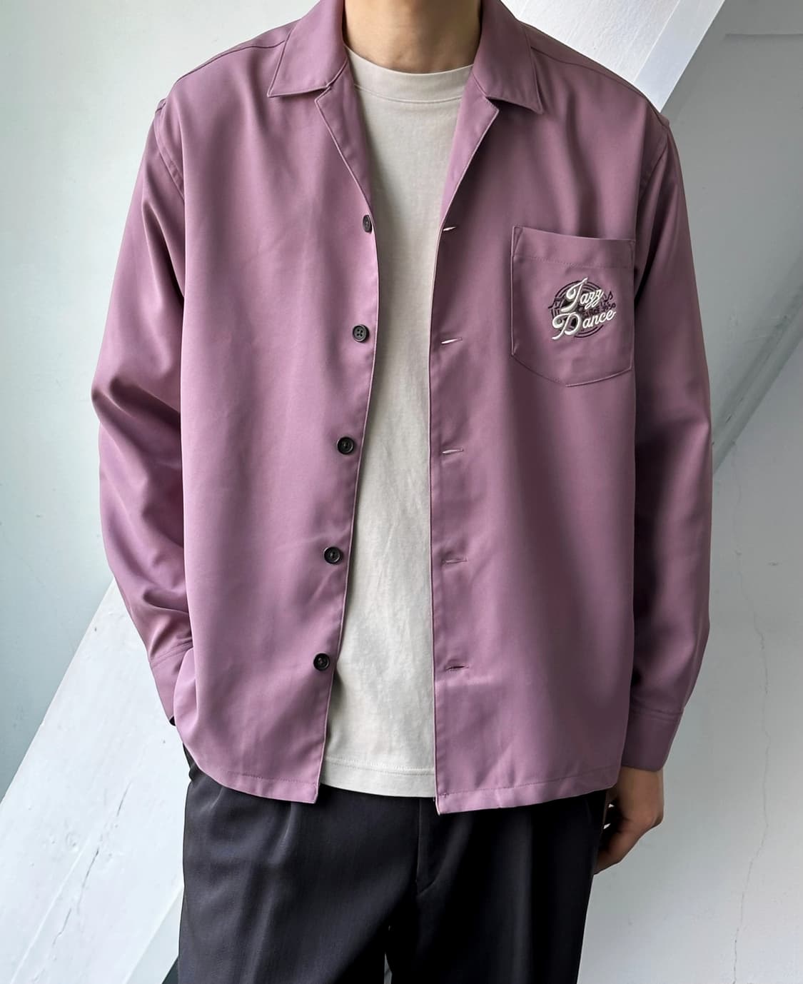 Poly twill fabric design stitch shirt 상품이미지4