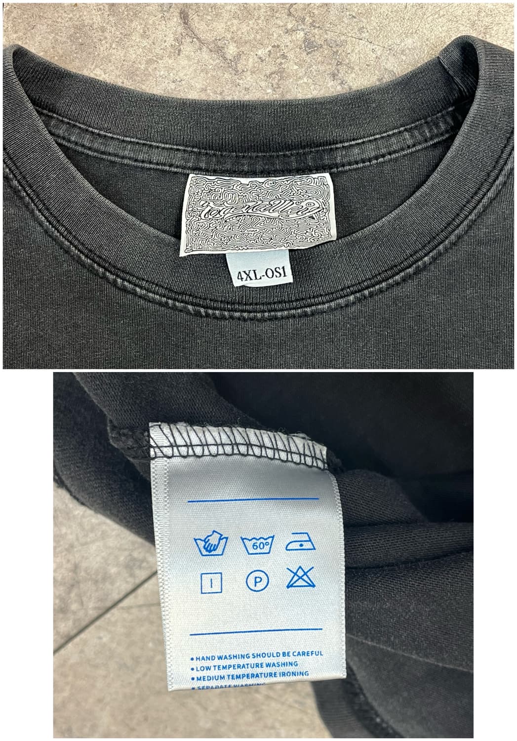 빈티지 커트코베인 언플러그드 90s 반팔티 차콜 4XL #csz3645 상품이미지3