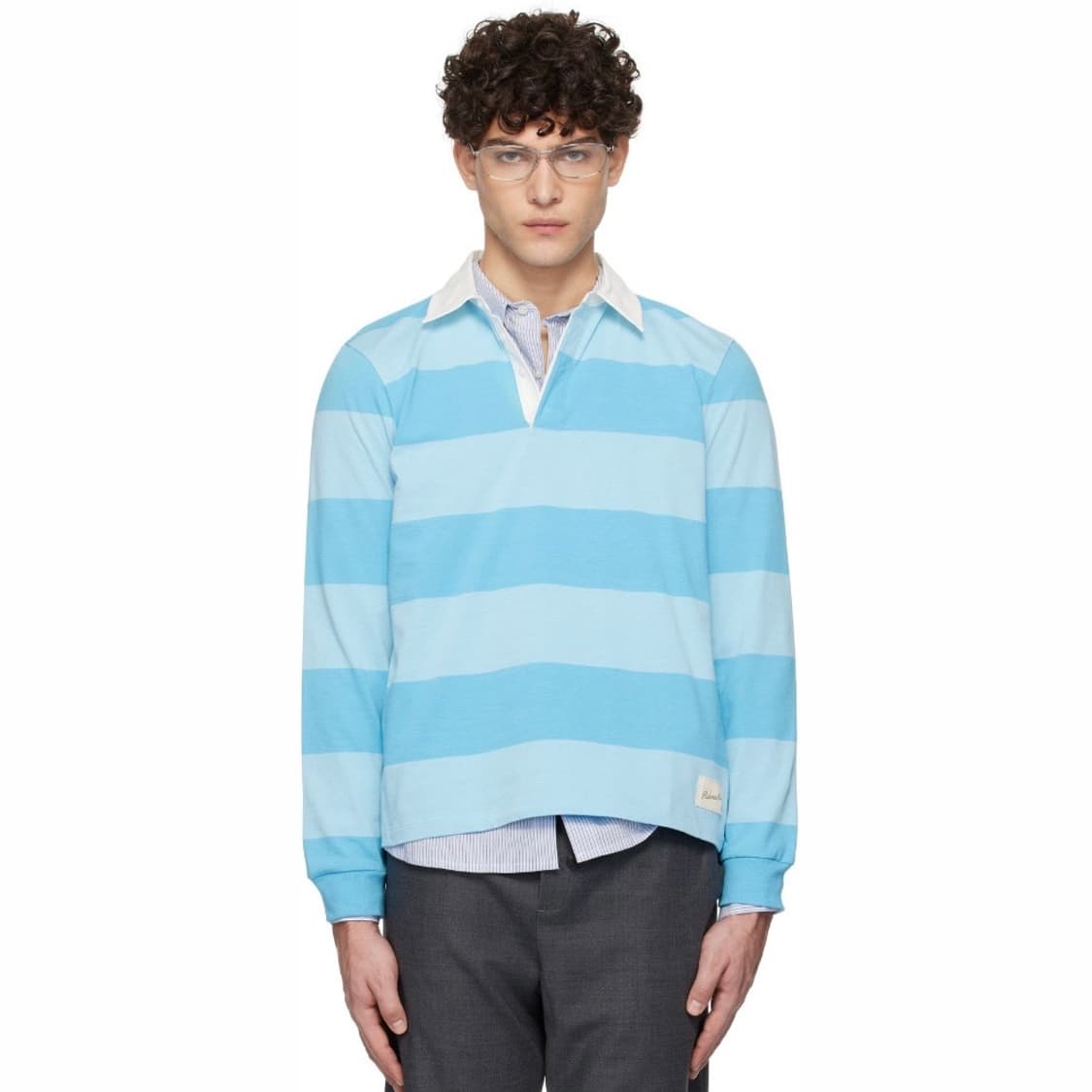 [XS,S,M]팔로마울 Susu 스트라이프 폴로 티셔츠/블루 상품이미지1