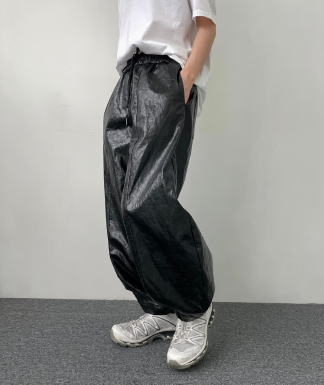 아워순환 레더 파이 팬츠 상품이미지2