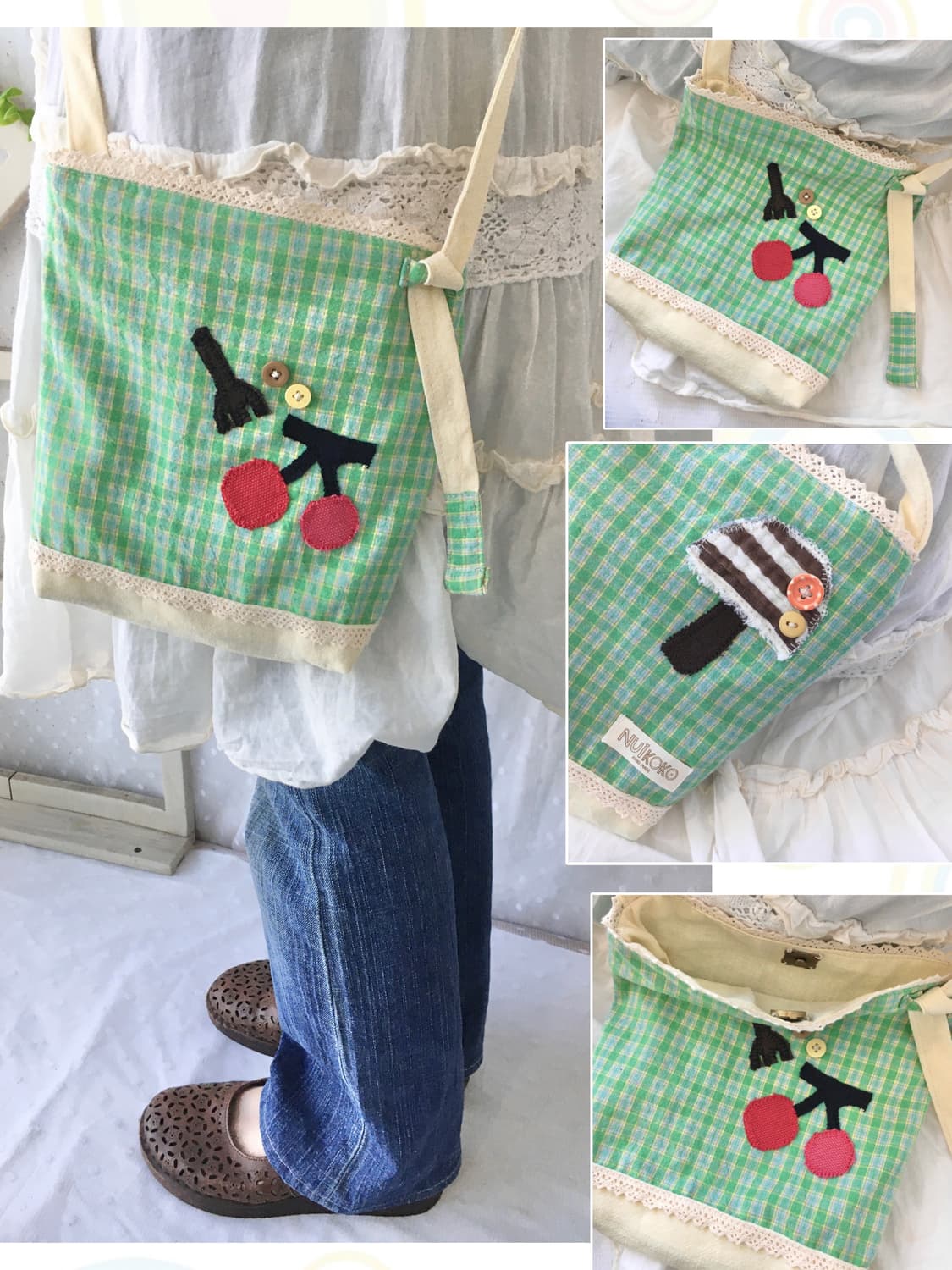 [HAND MADE] 핸드메이드 패치워크 미니 크로스백 모리걸 상품이미지1