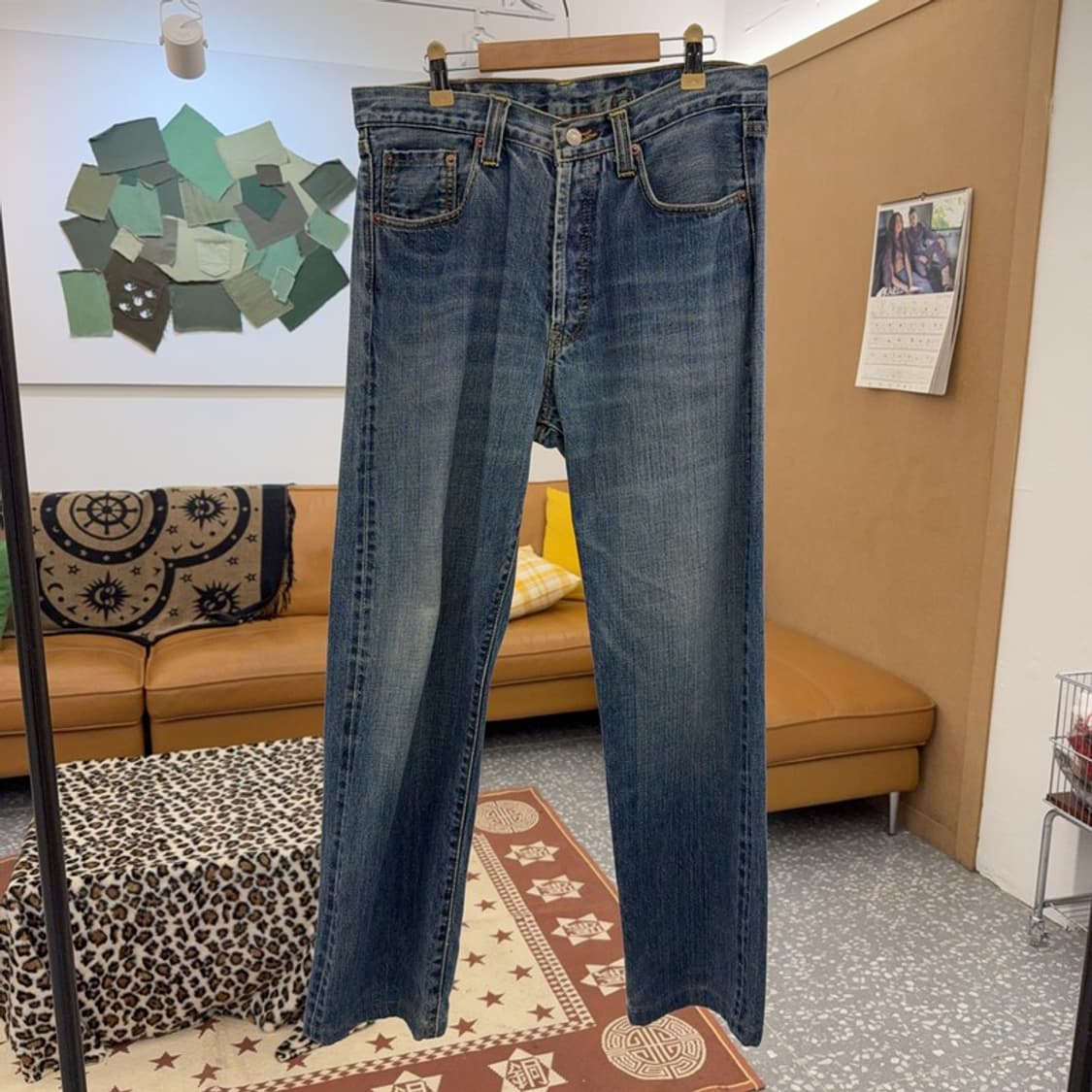 에비수 빈티지 레트로 포켓프린팅 데님팬츠 32인치 C09137 상품이미지3