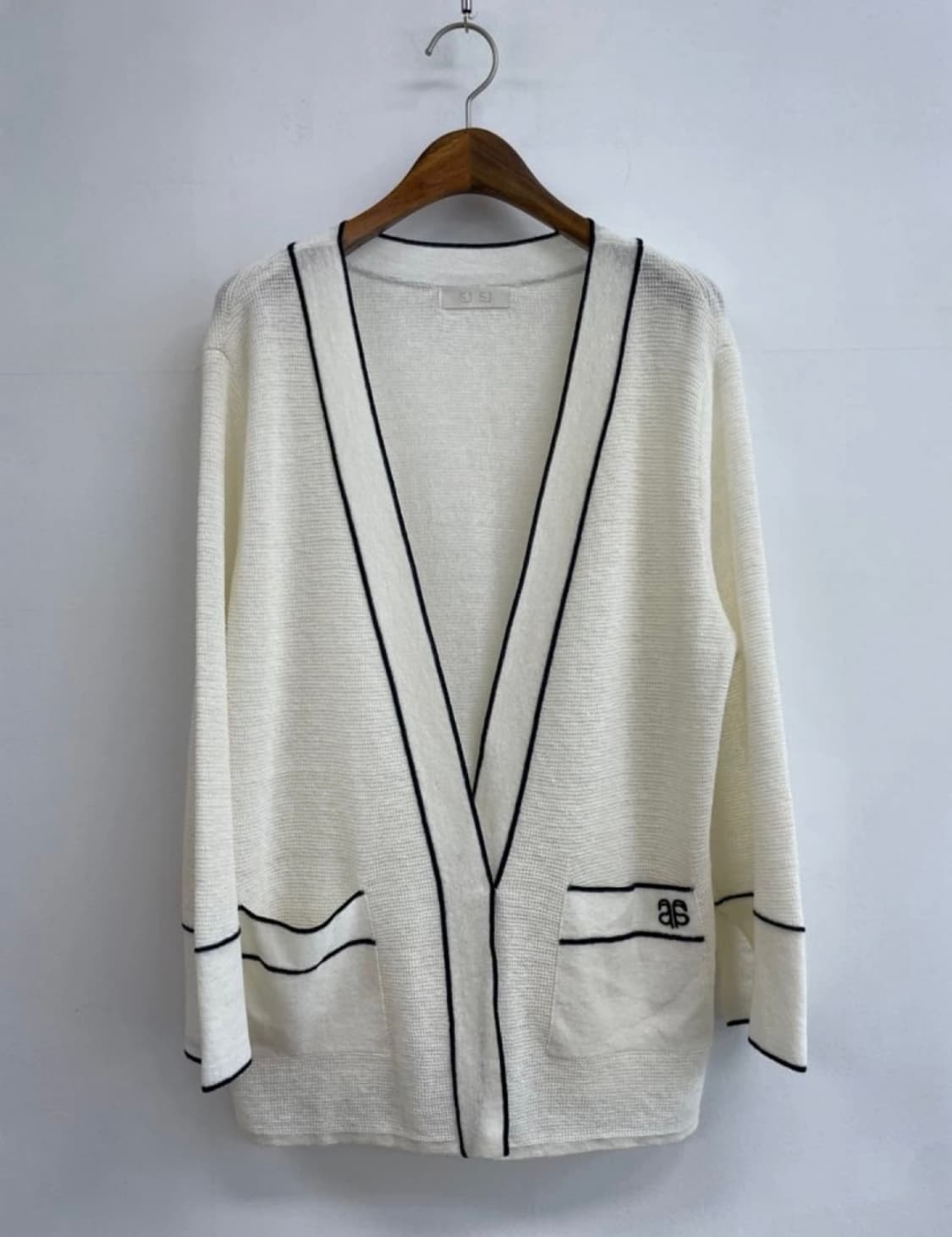 [SJSJ] 정품 배색 라인 린넨 혼방 가디건 (상태 최상) 상품이미지1